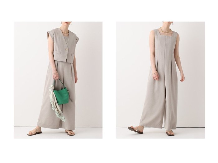 【リネンライク素材とワイドシルエットで涼やかに着こなすスクエアオールインワン】allureville(アルアバイル)の通販 おすすめ人気トレンドファッション通販アイテム 人気、トレンドファッション・服の通販 founy(ファニー) ファッション Fashion レディースファッション Fashion for Women パンツ Pants & Trousers おすすめ Recommended / Our Picks サロペット Overalls, Salopette ストレート Straight, Straight Cut センター Center, Center Line ボトム Bottoms, Lower Wear ワイド Wide, Wide Fit 夏 Summer 新作・新入荷 New Arrivals / New In |ID:crp329100000227888