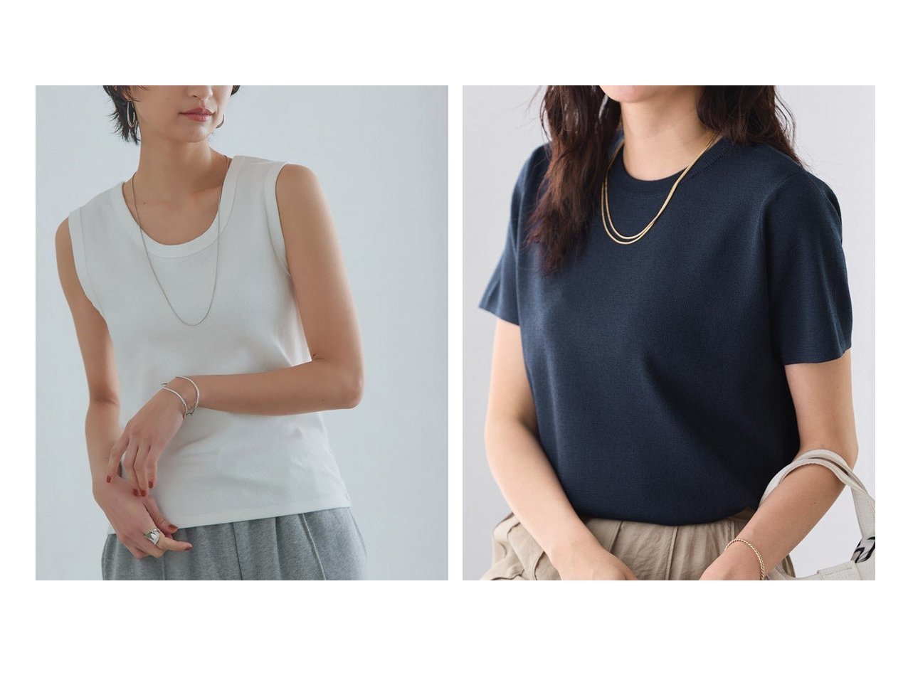 プチプライス【機能性と着回し力を備えたテレコリブタンクトップとシンプルニット】Pierrot(ピエロ)RASW(ラス)の通販 おすすめ人気トレンドファッション通販アイテム インテリア・キッズ・メンズ・レディースファッション・服の通販 founy(ファニー) 　ファッション　Fashion　レディースファッション　Fashion for Women　トップス・カットソー　Cut & Sew Tops　ニット　Knit Tops & Sweaters　送料無料　Free Shipping　インナー　Innerwear　テレコ　Ribbed, Rib Stitch　デコルテ　Décolleté, Neckline　バランス　Balance, Style Balance　フィット　Fit, Slim Fit　プチプライス・低価格　Affordable / Budget Price　ホワイト系　White　ブルー系　Blue　|ID:crp329100000227893