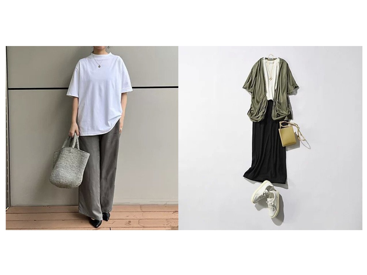 【軽やかなシアーカーディガンと上質コットンのパックTシャツで叶える洗練デイリー】eclat(エクラ)の通販 おすすめ人気トレンドファッション通販アイテム インテリア・キッズ・メンズ・レディースファッション・服の通販 founy(ファニー) 　ファッション　Fashion　レディースファッション　Fashion for Women　トップス・カットソー　Cut & Sew Tops　シャツ・ブラウス・オフィスカジュアル　Elegant Blouses & Button-Ups　ロングTシャツ・Tシャツ　Longline T-Shirts & Tees　カーディガン・羽織り　Layered Style Cardigans　ベーシック　Basic, Essential　モックネック　Mock Neck, Short Turtleneck　別注　Limited Edition, Custom Order　洗える　Machine Washable　ホワイト系　White　グレー系　Gray　グリーン系　Green　|ID:crp329100000227902