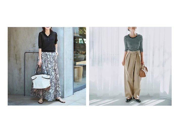 【極上の肌触りと清涼感を備えたボーダートップスとシアーポロで叶える上品スタイル】SLOANE(スローン)の通販 おすすめ人気トレンドファッション通販アイテム 人気、トレンドファッション・服の通販 founy(ファニー) ファッション Fashion レディースファッション Fashion for Women トップス・カットソー Cut & Sew Tops シアー Sheer, See-Through エレガント 上品 Elegant 別注 Limited Edition, Custom Order 半袖 Short Sleeve, Half Sleeve 夏 Summer 洗える Machine Washable シルク Silk, 100% Silk ストレッチ Stretch, Stretchy Fabric テレコ Ribbed, Rib Stitch ボーダー Border, Stripe |ID:crp329100000227903