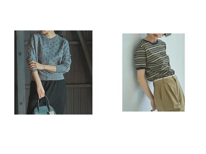 【リンガーボーダーTとドットニットカーディガンで楽しむ上品カジュアル】marjour(マージュール)の通販 おすすめ人気トレンドファッション通販アイテム 人気、トレンドファッション・服の通販 founy(ファニー) ファッション Fashion レディースファッション Fashion for Women トップス・カットソー Cut & Sew Tops ニット Knit Tops & Sweaters カーディガン・羽織り Layered Style Cardigans おすすめ Recommended / Our Picks カーディガン Cardigan, Knitwear シンプル Simple, Minimal ストレッチ Stretch, Stretchy Fabric スラックス Slacks, Dress Pants タンク Tank Top, Sleeveless Top トレンド Trend, Trending Now ドット Polka Dot, Dot Pattern パターン Pattern, Design Print フレア Flare, Flared ボトム Bottoms, Lower Wear ワイド Wide, Wide Fit 今季 This Season, Current Season 定番 Standard, Basic Item 春 Spring デニム Denim, Jeans Material バランス Balance, Style Balance ベーシック Basic, Essential ボーダー Border, Stripe ポケット Pocket, Pocket Detail ロング Long, Long-Length |ID:crp329100000227908