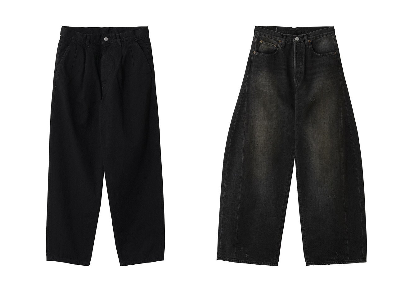 最旬デニムで際立つ個性と洗練 ワイドとテーパードシルエットの魅力 ssstein(シュタイン)の通販 おすすめ人気トレンドファッション通販アイテム インテリア・キッズ・メンズ・レディースファッション・服の通販 founy(ファニー) 　ファッション　Fashion　レディースファッション　Fashion for Women　パンツ　Pants & Trousers　デニムパンツ・ジーンズ・美脚デニム　Denim Jeans & Pants　ユニセックス　Unisex, Genderless　ストレート　Straight, Straight Cut　デニム　Denim, Jeans Material　フィット　Fit, Slim Fit　バランス　Balance, Style Balance　ワイド　Wide, Wide Fit　夏　Summer　ブラック系　Black　|ID:crp329100000227922