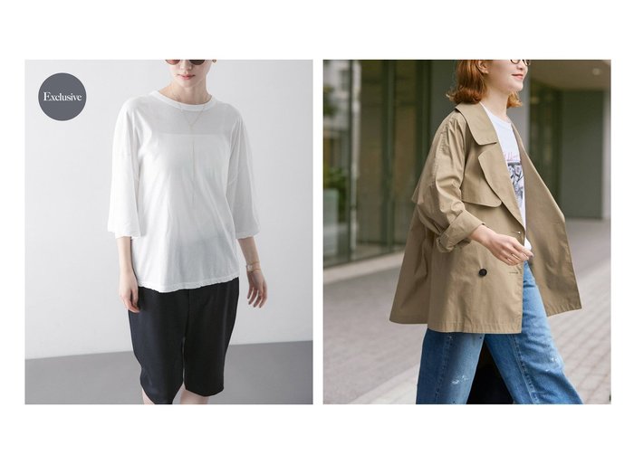 軽やかトレンチと上質Tシャツで整える洗練された大人のカジュアルスタイルSpick & Span(スピックアンドスパン)の通販 おすすめ人気トレンドファッション通販アイテム 人気、トレンドファッション・服の通販 founy(ファニー) 　ファッション　Fashion　レディースファッション　Fashion for Women　トップス・カットソー　Cut & Sew Tops　シャツ・ブラウス・オフィスカジュアル　Elegant Blouses & Button-Ups　ロングTシャツ・Tシャツ　Longline T-Shirts & Tees　アウター　Coat / Outerwear Collection　コート・ロングコート・ピーコート　Long Coats, Peacoats & More　トレンチコート / 春秋の定番アウター　Trench Coats　今季　This Season, Current Season　シンプル　Simple, Minimal　スタンダード　Standard, Basic　スリーブ　Sleeve, Long Sleeve / Short Sleeve　トレンド　Trend, Trending Now　ドレープ　Drape, Draping Fabric　定番　Standard, Basic Item　人気　Popular, Best Seller　ベーシック　Basic, Essential　別注　Limited Edition, Custom Order　モダン　Modern, Contemporary　リアル　Real, Realistic　ワイド　Wide, Wide Fit　S/S・春夏　SS, Spring/Summer, Warm Season　夏　Summer　エレガント 上品　Elegant　2026年　2026　ショート　Short, Short Length　ストレッチ　Stretch, Stretchy Fabric　トレンチ　Trench, Trench Coat　バランス　Balance, Style Balance　ミドル　Middle Length, Mid Height　|ID:crp329100000227930