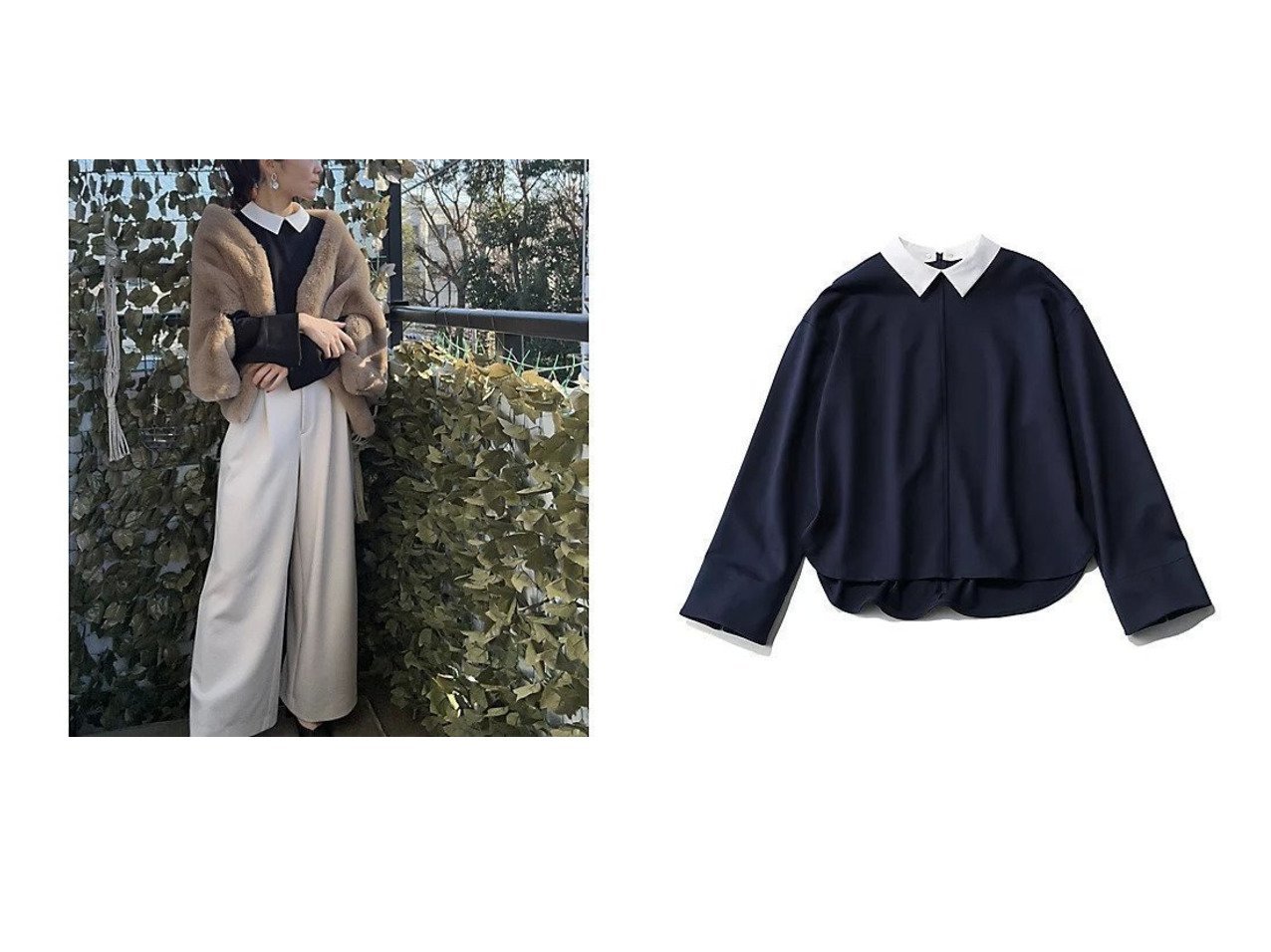 白襟で上品に着回す2WAYトップスできちんと感と快適さを両立M7days(エムセブンデイズ)の通販 おすすめ人気トレンドファッション通販アイテム インテリア・キッズ・メンズ・レディースファッション・服の通販 founy(ファニー) 　ファッション　Fashion　レディースファッション　Fashion for Women　トップス・カットソー　Cut & Sew Tops　洗える　Machine Washable　カットソー　Cut and Sewn Top　シルケット　Silket, Silky Cotton　シンプル　Simple, Minimal　ストレッチ　Stretch, Stretchy Fabric　なめらか　Smooth, Silky Texture　バランス　Balance, Style Balance　エレガント 上品　Elegant　ビジネス 仕事 通勤　Business / Work / Commuting　ブルー系　Blue　ブラック系　Black　|ID:crp329100000227937