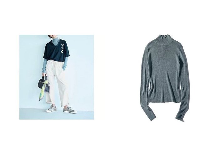 やわらかさと美しいシルエットで魅せるすっきり見えハイネックニット12closet(トゥエルブクローゼット)の通販 おすすめ人気トレンドファッション通販アイテム 人気、トレンドファッション・服の通販 founy(ファニー) 　ファッション　Fashion　レディースファッション　Fashion for Women　トップス・カットソー　Cut & Sew Tops　ニット　Knit Tops & Sweaters　なめらか　Smooth, Silky Texture　コラボ　Collaboration, Collab　タートルネック　Turtleneck, High Neck　ハイネック　High Neck, Mock Neck　バランス　Balance, Style Balance　ベスト　Vest, Waistcoat　リブニット　Rib Knit, Ribbed Knit　今冬　This Winter　洗える　Machine Washable　|ID:crp329100000227938
