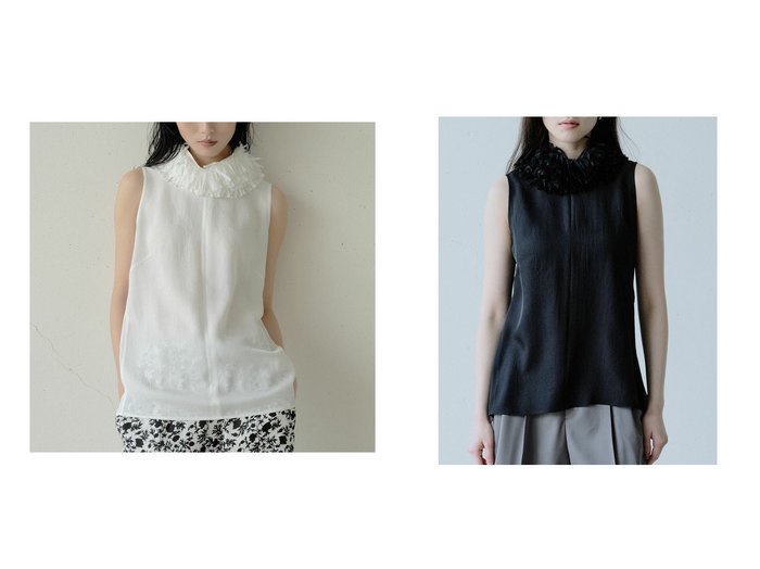 40代50代からの婦人服　フリルネックで魅せる上品な存在感とドレープの美しさDoCLASSE(ドゥクラッセ)の通販 おすすめ人気トレンドファッション通販アイテム 人気、トレンドファッション・服の通販 founy(ファニー) 　ファッション　Fashion　レディースファッション　Fashion for Women　トップス・カットソー　Cut & Sew Tops　シャツ・ブラウス・オフィスカジュアル　Elegant Blouses & Button-Ups　新作・新入荷　New Arrivals / New In　インナー　Innerwear　ジャケット　Jacket, Outerwear　ドレープ　Drape, Draping Fabric　フリル　Frill, Ruffle　ヴィンテージ　Vintage Style　|ID:crp329100000227939