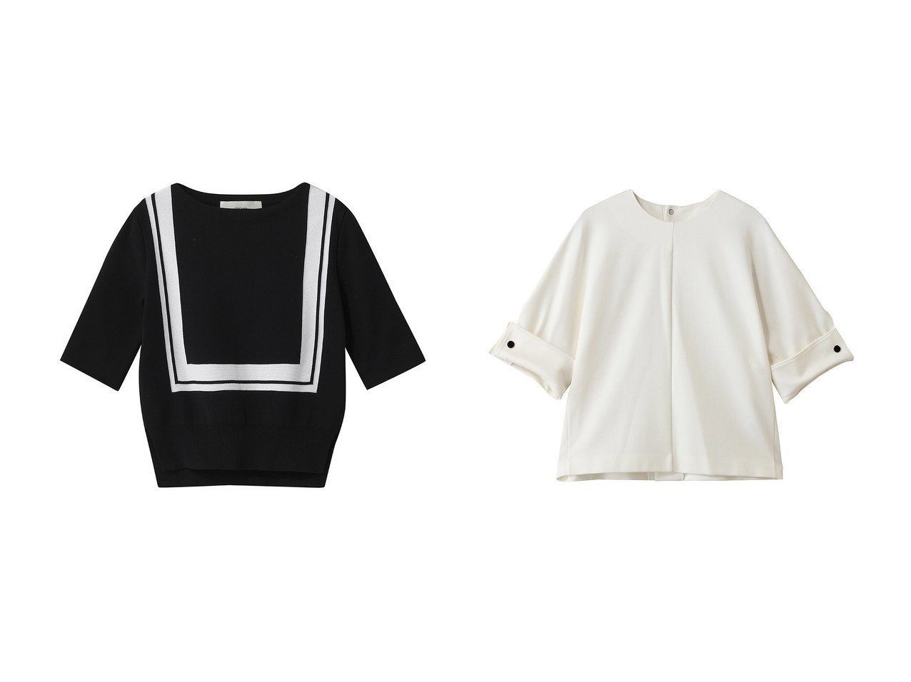 モードな立体美と洗練配色で装いを格上げするカットソーとニット STRASBURGO(ストラスブルゴ)の通販 おすすめ人気トレンドファッション通販アイテム インテリア・キッズ・メンズ・レディースファッション・服の通販 founy(ファニー) 　ファッション　Fashion　レディースファッション　Fashion for Women　トップス・カットソー　Cut & Sew Tops　ニット　Knit Tops & Sweaters　カジュアルプルオーバー・ニットトップス　Pullovers & Knit Tops / Casual Pullovers　シャツ・ブラウス・オフィスカジュアル　Elegant Blouses & Button-Ups　ロングTシャツ・Tシャツ　Longline T-Shirts & Tees　カットソー・ベーシックTシャツ　Cut-and-Sewn Tops / Stretch Tees & Basics　バランス　Balance, Style Balance　フォルム　Silhouette, Form　モダン　Modern, Contemporary　半袖　Short Sleeve, Half Sleeve　新作・新入荷　New Arrivals / New In　ビジネス 仕事 通勤　Business / Work / Commuting　なめらか　Smooth, Silky Texture　カットソー　Cut and Sewn Top　カフス　Cuff Design　ショート　Short, Short Length　ストレッチ　Stretch, Stretchy Fabric　スリーブ　Sleeve, Long Sleeve / Short Sleeve　タイトスカート　Pencil Skirt, Tight Skirt　ダブル　Double, Double-Breasted　ワイド　Wide, Wide Fit　ブラック系　Black　ホワイト系　White　ブルー系　Blue　|ID:crp329100000227947