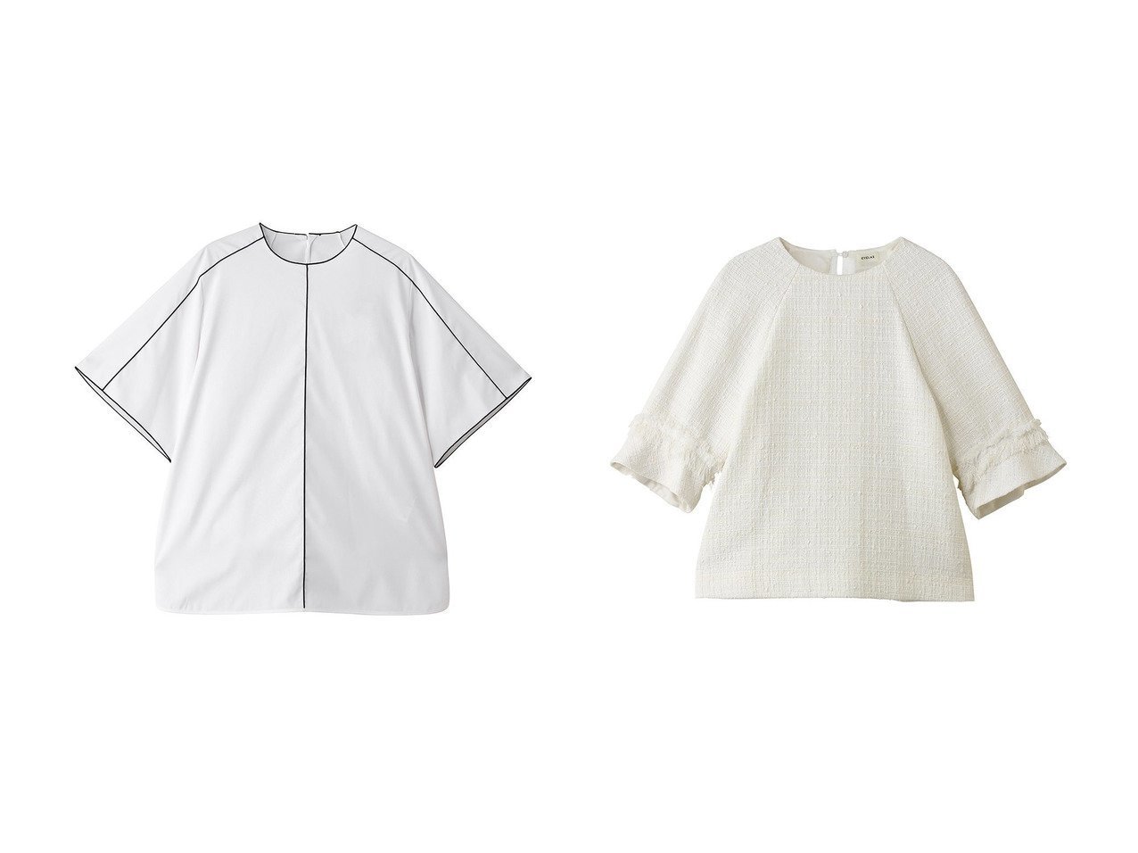 洗練されたパイピングと華やかなツイードで魅せるブラウスコレクション STRASBURGO(ストラスブルゴ)の通販 おすすめ人気トレンドファッション通販アイテム インテリア・キッズ・メンズ・レディースファッション・服の通販 founy(ファニー) 　ファッション　Fashion　レディースファッション　Fashion for Women　トップス・カットソー　Cut & Sew Tops　シャツ・ブラウス・オフィスカジュアル　Elegant Blouses & Button-Ups　シンプル　Simple, Minimal　スリーブ　Sleeve, Long Sleeve / Short Sleeve　パイピング　Piping, Trim Design　フォルム　Silhouette, Form　リラックス　Relax, Relaxed Fit　ロング　Long, Long-Length　新作・新入荷　New Arrivals / New In　ホワイト系　White　ブルー系　Blue　|ID:crp329100000227948