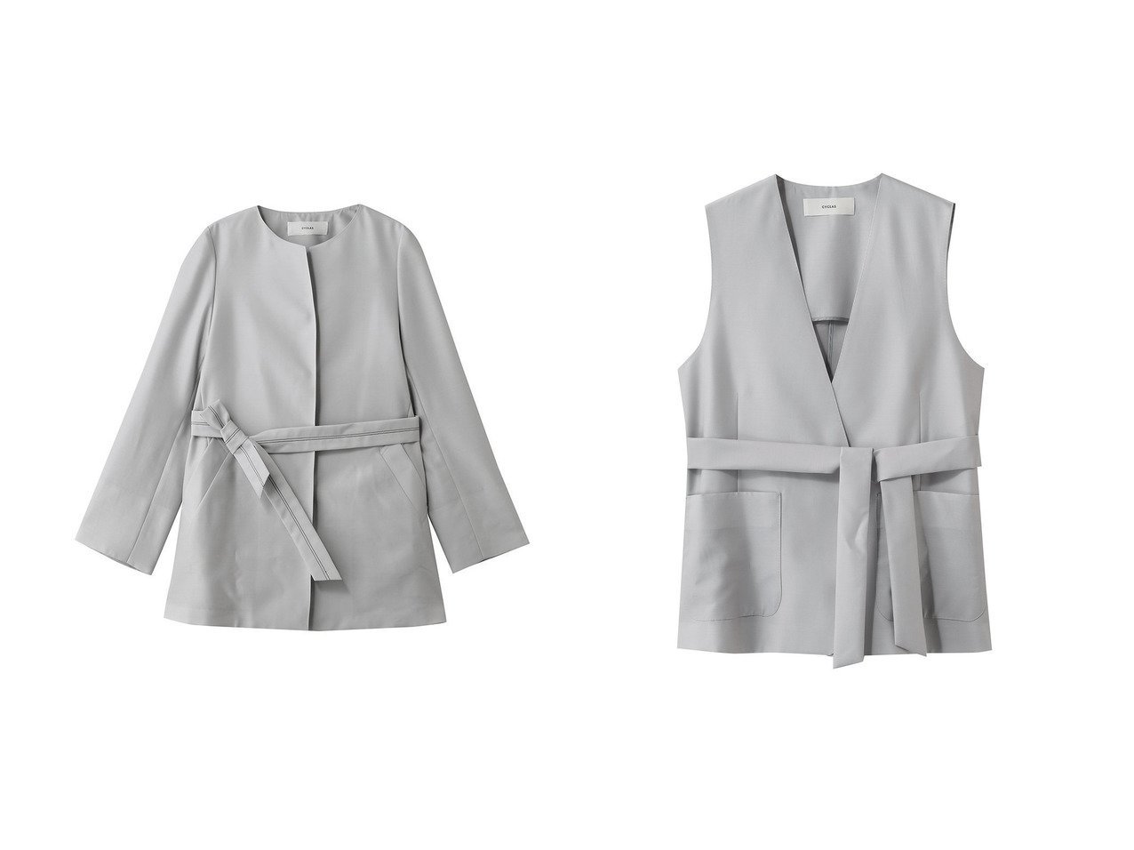 上質な光沢と立体フォルムで魅せるウールシルクのジャケットとジレ STRASBURGO(ストラスブルゴ)の通販 おすすめ人気トレンドファッション通販アイテム インテリア・キッズ・メンズ・レディースファッション・服の通販 founy(ファニー) 　ファッション　Fashion　レディースファッション　Fashion for Women　アウター　Coat / Outerwear Collection　コート・ロングコート・ピーコート　Long Coats, Peacoats & More　レディースジャケット・軽アウター　Jackets　ショート　Short, Short Length　シルク　Silk, 100% Silk　タフタ　Taffeta, Structured Fabric　フォルム　Silhouette, Form　ループ　Loop, Loop Knit　新作・新入荷　New Arrivals / New In　グレー系　Gray　ブルー系　Blue　|ID:crp329100000227950