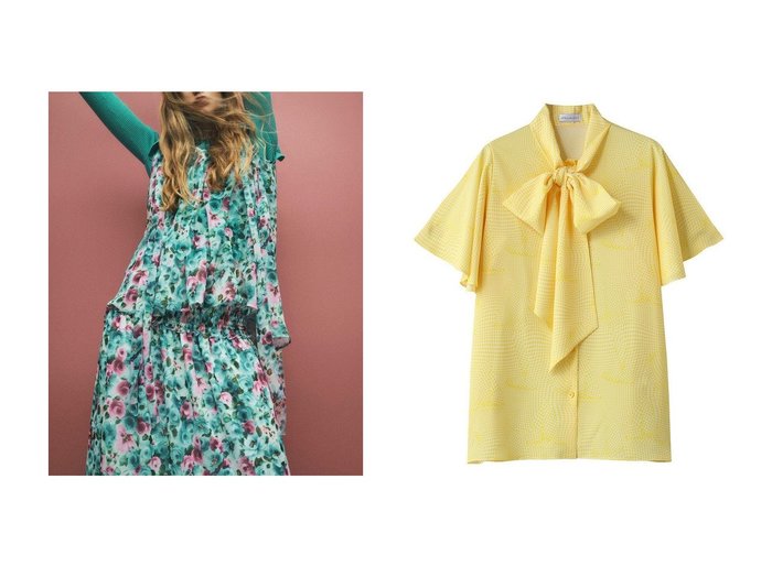 華やかなフラワーと印象的なチェックで魅せるデザインブラウス STRASBURGO(ストラスブルゴ)の通販 おすすめ人気トレンドファッション通販アイテム 人気、トレンドファッション・服の通販 founy(ファニー) ファッション Fashion レディースファッション Fashion for Women トップス・カットソー Cut & Sew Tops シャツ・ブラウス・オフィスカジュアル Elegant Blouses & Button-Ups おすすめ Recommended / Our Picks イタリア Italy コレクション Collection, Seasonal Line シャーリング Shirring, Ruched ショルダー Shoulder, Shoulder Strap ショート Short, Short Length スリーブ Sleeve, Long Sleeve / Short Sleeve ティアード Tiered, Tiered Style デコルテ Décolleté, Neckline ドレープ Drape, Draping Fabric フラワー Flower, Floral プリント Print, Printed Pattern リボン Ribbon, Bow 新作・新入荷 New Arrivals / New In ギンガム Gingham, Gingham Fabric スリット Slit, Slit Detail チェック Check, Plaid, Tartan フレア Flare, Flared モチーフ Motif, Design Theme 夏 Summer 春 Spring S/S・春夏 SS, Spring/Summer, Warm Season |ID:crp329100000227952