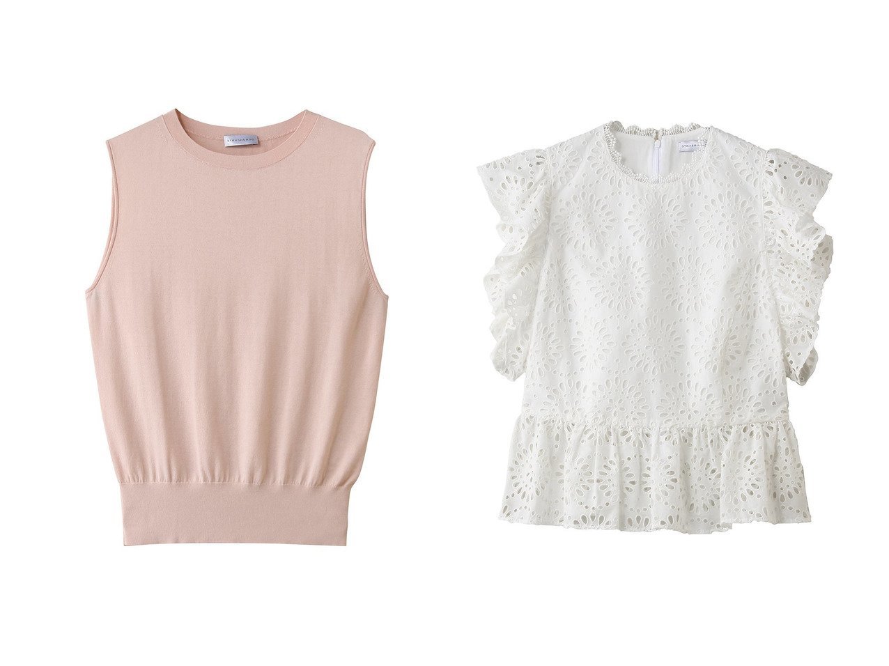 軽やかな華やぎと上質な肌触りで魅せるノースリーブブラウスとニット STRASBURGO(ストラスブルゴ)の通販 おすすめ人気トレンドファッション通販アイテム インテリア・キッズ・メンズ・レディースファッション・服の通販 founy(ファニー) 　ファッション　Fashion　レディースファッション　Fashion for Women　トップス・カットソー　Cut & Sew Tops　ニット　Knit Tops & Sweaters　キャミソール&ノースリーブ　Camisoles & Sleeveless Tops　カジュアルプルオーバー・ニットトップス　Pullovers & Knit Tops / Casual Pullovers　シャツ・ブラウス・オフィスカジュアル　Elegant Blouses & Button-Ups　なめらか　Smooth, Silky Texture　インナー　Innerwear　シルク　Silk, 100% Silk　シンプル　Simple, Minimal　ジャケット　Jacket, Outerwear　ノースリーブ　Sleeveless, No-Sleeve　ワイド　Wide, Wide Fit　新作・新入荷　New Arrivals / New In　ホワイト系　White　ブラック系　Black　レッド系　Red　|ID:crp329100000227953