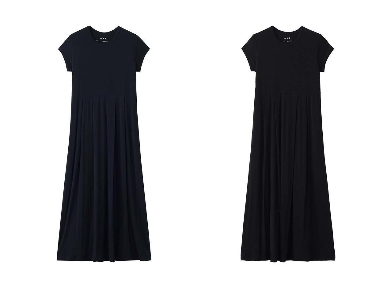 【three dots/スリー ドッツ】のトラベルライン ドレス おすすめ人気トレンドファッション通販アイテム インテリア・キッズ・メンズ・レディースファッション・服の通販 founy(ファニー) 　ファッション　Fashion　レディースファッション　Fashion for Women　ワンピース　Dresses　フォーマル・パーティードレス・結婚式用ドレス　Elegant & Casual Dresses　チュニック　Tunic Tops & Dresses　とろみ　Fluid, Flowy Fabric　チュニック　Tunic, Long Top　トラベル　Travel, Travel Gear　ドレス　Dress, One-Piece　フィット　Fit, Slim Fit　リラックス　Relax, Relaxed Fit　ロング　Long, Long-Length　エレガント 上品　Elegant　新作・新入荷　New Arrivals / New In　旅行　Travel　ブラック系　Black　ブルー系　Blue　|ID:crp329100000227956