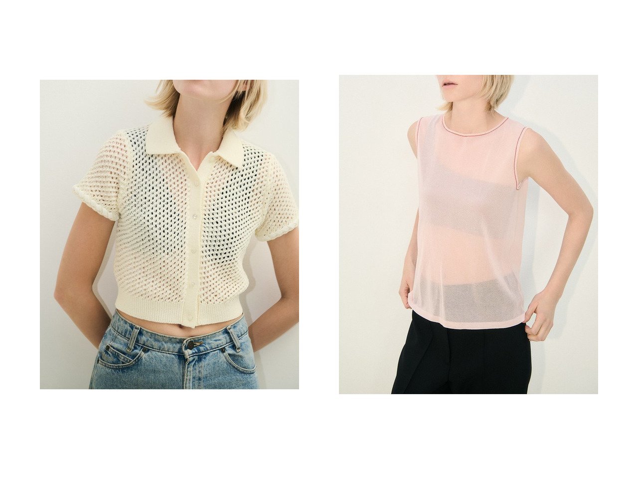 透け感と立体設計で魅せるニットとインナーセット NICENICE MOMENT(ナイスナイスモーメント)の通販 おすすめ人気トレンドファッション通販アイテム インテリア・キッズ・メンズ・レディースファッション・服の通販 founy(ファニー) 　ファッション　Fashion　レディースファッション　Fashion for Women　トップス・カットソー　Cut & Sew Tops　ニット　Knit Tops & Sweaters　カジュアルプルオーバー・ニットトップス　Pullovers & Knit Tops / Casual Pullovers　キャミソール&ノースリーブ　Camisoles & Sleeveless Tops　アイレット　Eyelet Lace　インナー　Innerwear　フロント　Front, Front Design　メッシュ　Mesh, Net Fabric　新作・新入荷　New Arrivals / New In　ブラック系　Black　レッド系　Red　|ID:crp329100000227963