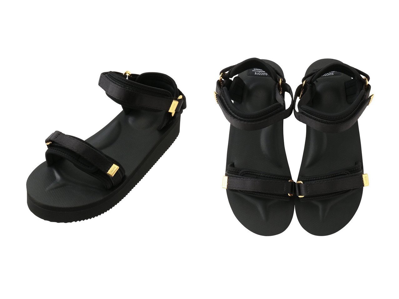 モードな感性と快適性を備えたアーバンストラップサンダル SUICOKE(スイコック)の通販 おすすめ人気トレンドファッション通販アイテム インテリア・キッズ・メンズ・レディースファッション・服の通販 founy(ファニー) 　ファッション　Fashion　レディースファッション　Fashion for Women　クッション　Cushion, Throw Pillow　サンダル　Sandals, Summer Shoes　ストラップサンダル　Strappy Sandals, Strap Sandals　メタル　Metal, Metal Parts　ラップ　Wrap, Wrap Design　夏　Summer　新作・新入荷　New Arrivals / New In　軽量　Lightweight, Ultra Light　ブラック系　Black　|ID:crp329100000227975