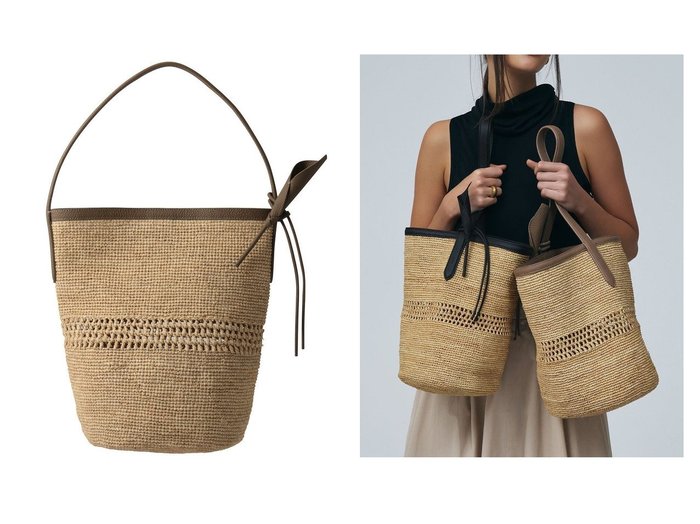 ラフィア素材とレザーの切り替えが映えるバケツバッグ VASIC(ヴァジック)の通販 おすすめ人気トレンドファッション通販アイテム 人気、トレンドファッション・服の通販 founy(ファニー) ファッション Fashion レディースファッション Fashion for Women バッグ Bags トリミング Trimming, Decorative Edge バケツ Bucket, Bucket Style フラワー Flower, Floral モチーフ Motif, Design Theme ラップ Wrap, Wrap Design ラフィア Raffia, Natural Straw リゾート Resort, Vacation Style 夏 Summer |ID:crp329100000227990