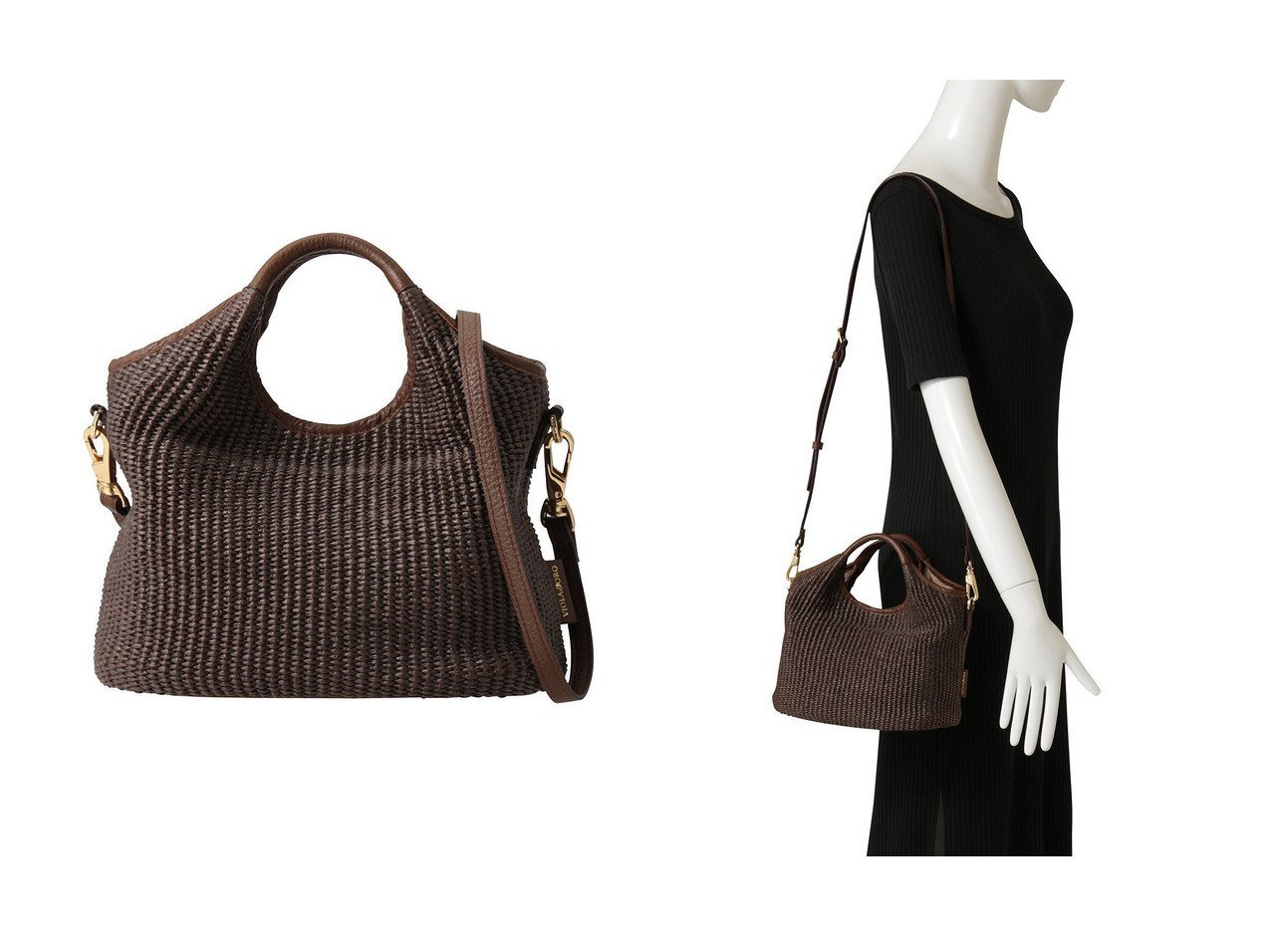 上品なラフィア調素材と2way仕様が魅力のハンドバッグ VIOLAdORO(ヴィオラドーロ)の通販 おすすめ人気トレンドファッション通販アイテム インテリア・キッズ・メンズ・レディースファッション・服の通販 founy(ファニー) 　ファッション　Fashion　レディースファッション　Fashion for Women　バッグ　Bags　ラフィア　Raffia, Natural Straw　エレガント 上品　Elegant　夏　Summer　新作・新入荷　New Arrivals / New In　春　Spring　S/S・春夏　SS, Spring/Summer, Warm Season　ブラウン系　Brown　|ID:crp329100000227994