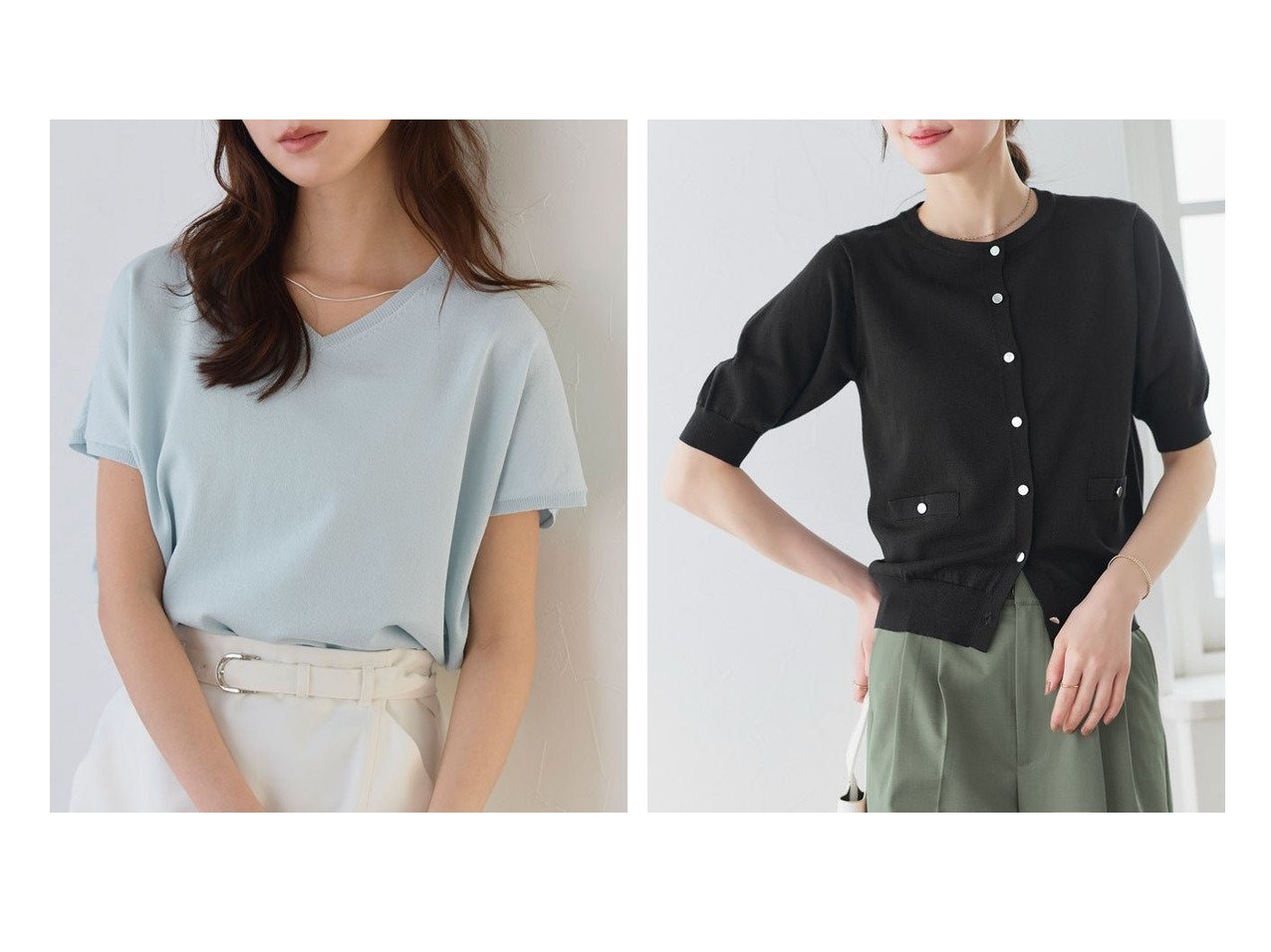 プチプライス　接触冷感とウォッシャブル機能で快適に着こなす上品ニットカーディガンとフレンチドルマンニット ピエロ(Pierrot)の通販 おすすめ人気トレンドファッション通販アイテム インテリア・キッズ・メンズ・レディースファッション・服の通販 founy(ファニー) 　ファッション　Fashion　レディースファッション　Fashion for Women　トップス・カットソー　Cut & Sew Tops　ニット　Knit Tops & Sweaters　カーディガン・羽織り　Layered Style Cardigans　送料無料　Free Shipping　ウォッシャブル　Machine Washable　スリーブ　Sleeve, Long Sleeve / Short Sleeve　フレンチ　French, French Style　プチプライス・低価格　Affordable / Budget Price　リラックス　Relax, Relaxed Fit　エレガント 上品　Elegant　シンプル　Simple, Minimal　フロント　Front, Front Design　メタル　Metal, Metal Parts　羽織　Haori, Light Jacket　ブラック系　Black　グレー系　Gray　ブルー系　Blue　イエロー系　Yellow　|ID:crp329100000227999