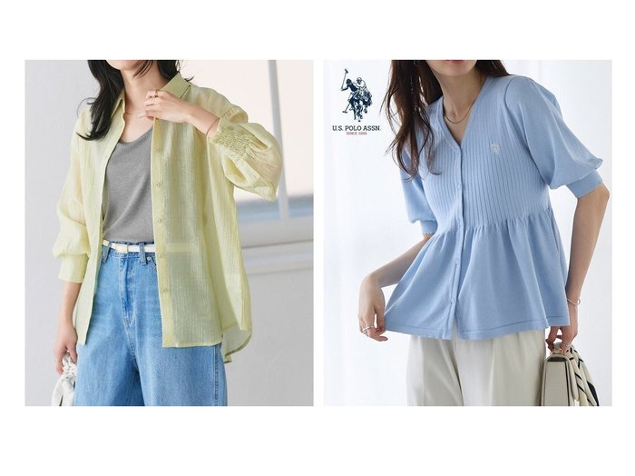 【Pierrot/ピエロ】の【U.S.POLO ASSN.】パフスリーブペプラムニットカーディガン&【一部】【TVスタイリスト りささんコラボアイテム】選べる多機能リブタンクトップ[Pierrot] おすすめ人気トレンドファッション通販アイテム 人気、トレンドファッション・服の通販 founy(ファニー) ファッション Fashion レディースファッション Fashion for Women トップス・カットソー Cut & Sew Tops ニット Knit Tops & Sweaters カーディガン・羽織り Layered Style Cardigans 送料無料 Free Shipping スクエア Square, Square Shape バランス Balance, Style Balance フィット Fit, Slim Fit プチプライス・低価格 Affordable / Budget Price ラウンド Round, Round Neck 吸水 Absorbent, Quick-Dry 抗菌 Antibacterial, Bacteria-Resistant スリーブ Sleeve, Long Sleeve / Short Sleeve フェミニン Feminine, Girly ペプラム Peplum, Flared Hem |ID:crp329100000228001