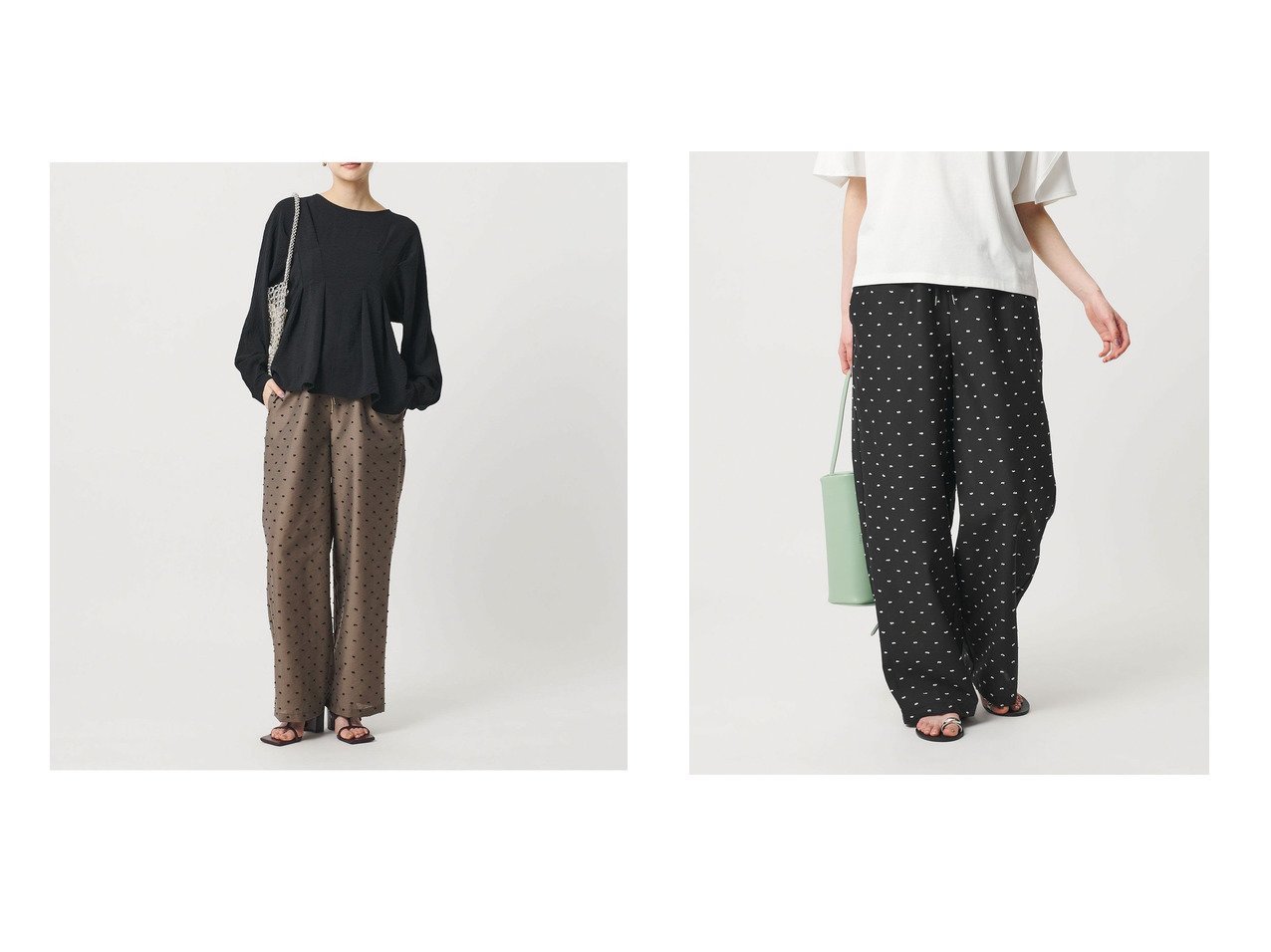 ドット柄が上品に映える軽やかな穿き心地のイージーパンツで幅広いシーンに馴染む一着 ビューティ&ユース ユナイテッドアローズ(BEAUTY&YOUTH UNITED ARROWS)の通販 おすすめ人気トレンドファッション通販アイテム インテリア・キッズ・メンズ・レディースファッション・服の通販 founy(ファニー) 　ファッション　Fashion　レディースファッション　Fashion for Women　パンツ　Pants & Trousers　ウォッシャブル　Machine Washable　オケージョン　Occasion Wear　シンプル　Simple, Minimal　ジャケット　Jacket, Outerwear　ストレート　Straight, Straight Cut　ドット　Polka Dot, Dot Pattern　ドローストリング　Drawstring, Pull Cord　パーカー　Hoodie, Parka　フィット　Fit, Slim Fit　おすすめ　Recommended / Our Picks　エレガント 上品　Elegant　ビジネス 仕事 通勤　Business / Work / Commuting　ブラック系　Black　|ID:crp329100000228007