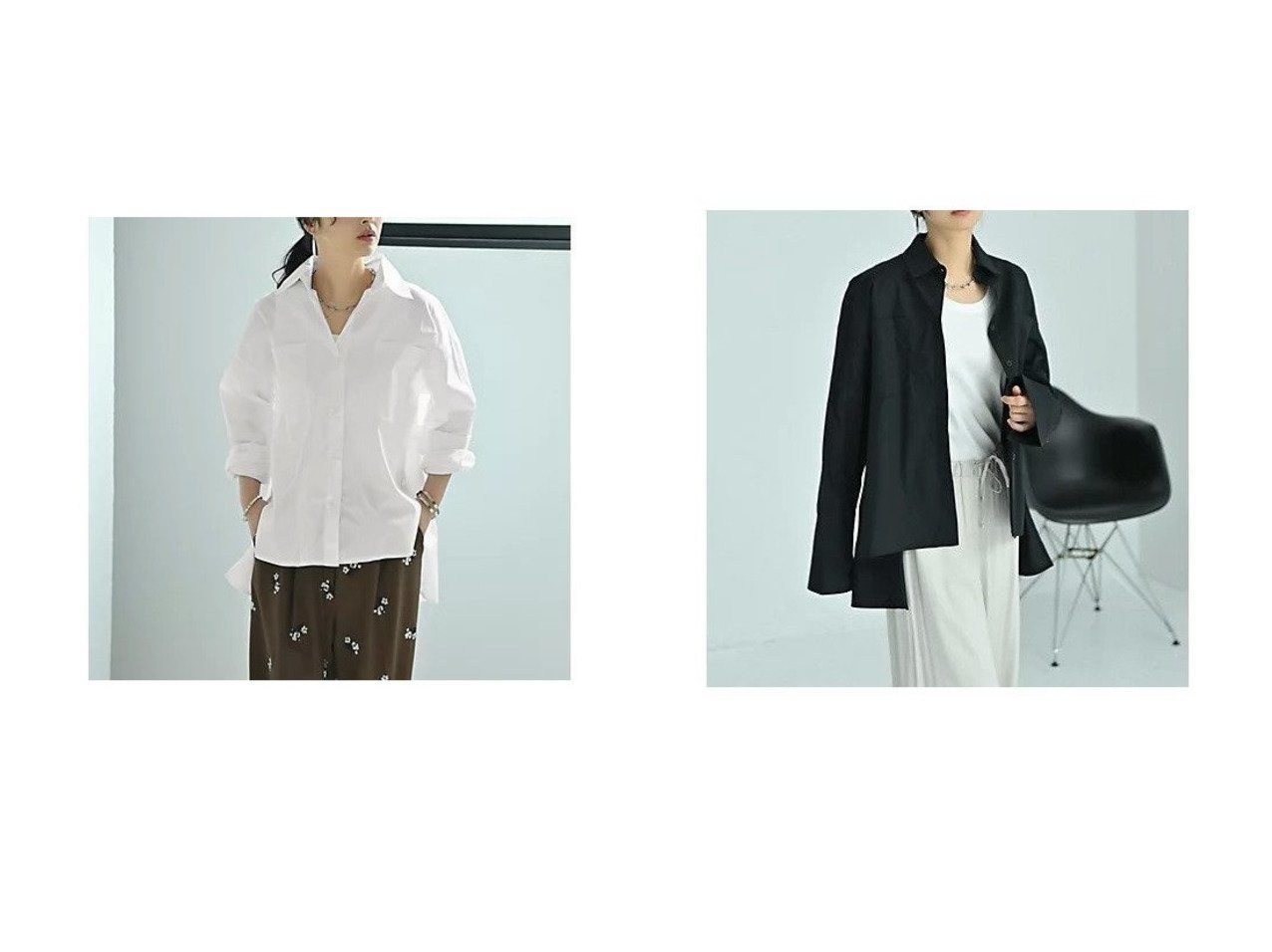 前後差ヘムラインで美しいシルエットを叶える立体感のあるビッグシャツ スタイルデリ(STYLE DELI)の通販 おすすめ人気トレンドファッション通販アイテム インテリア・キッズ・メンズ・レディースファッション・服の通販 founy(ファニー) 　ファッション　Fashion　レディースファッション　Fashion for Women　トップス・カットソー　Cut & Sew Tops　シャツ・ブラウス・オフィスカジュアル　Elegant Blouses & Button-Ups　シンプル　Simple, Minimal　スラックス　Slacks, Dress Pants　バランス　Balance, Style Balance　ビッグ　Big, Oversized　フォルム　Silhouette, Form　ヘムライン　Hemline, Bottom Cut　リラックス　Relax, Relaxed Fit　ロング　Long, Long-Length　ワイド　Wide, Wide Fit　ホワイト系　White　ブラック系　Black　|ID:crp329100000228013