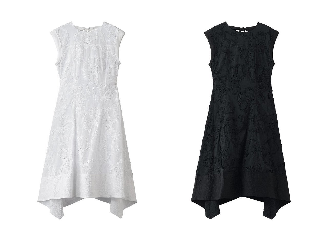 立体フラワー刺しゅうとハンカチーフヘムが映えるエレガントなミディドレス スリーワン フィリップリム(3.1 Phillip Lim)の通販 おすすめ人気トレンドファッション通販アイテム インテリア・キッズ・メンズ・レディースファッション・服の通販 founy(ファニー) 　ファッション　Fashion　レディースファッション　Fashion for Women　ワンピース　Dresses　フォーマル・パーティードレス・結婚式用ドレス　Elegant & Casual Dresses　チュニック　Tunic Tops & Dresses　チュニック　Tunic, Long Top　ドレス　Dress, One-Piece　フラワー　Flower, Floral　モダン　Modern, Contemporary　ラグジュアリー　Luxury, Elegant　リボン　Ribbon, Bow　新作・新入荷　New Arrivals / New In　結婚式　Wedding　ブラック系　Black　ホワイト系　White　|ID:crp329100000228019