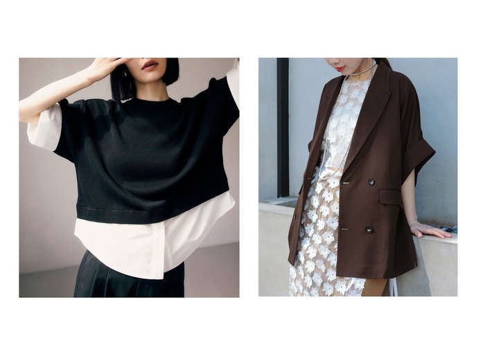 涼やかな着心地と洗練されたレイヤードが魅力のショートスリーブジャケットとコンビニット ADAM ET ROPE'(アダムエロペ)の通販 おすすめ人気トレンドファッション通販アイテム インテリア・キッズ・メンズ・レディースファッション・服の通販 founy(ファニー) https://founy.com/ ファッション Fashion レディースファッション Fashion for Women トップス・カットソー Cut & Sew Tops ニット Knit Tops & Sweaters シャツ・ブラウス・オフィスカジュアル Elegant Blouses & Button-Ups カジュアルプルオーバー・ニットトップス Pullovers & Knit Tops / Casual Pullovers アウター Coat / Outerwear Collection レディースジャケット・軽アウター Jackets スラックス Slacks, Dress Pants タイプライター Typewriter Fabric, Crisp Cotton トレンド Trend, Trending Now フォルム Silhouette, Form ボトム Bottoms, Lower Wear 半袖 Short Sleeve, Half Sleeve モノトーン Monotone, Black and White ワイド Wide, Wide Fit おすすめ Recommended / Our Picks 2026年 2026 2026春夏・S/S Spring/Summer 2026 SS26 |ID:crp329100000228043