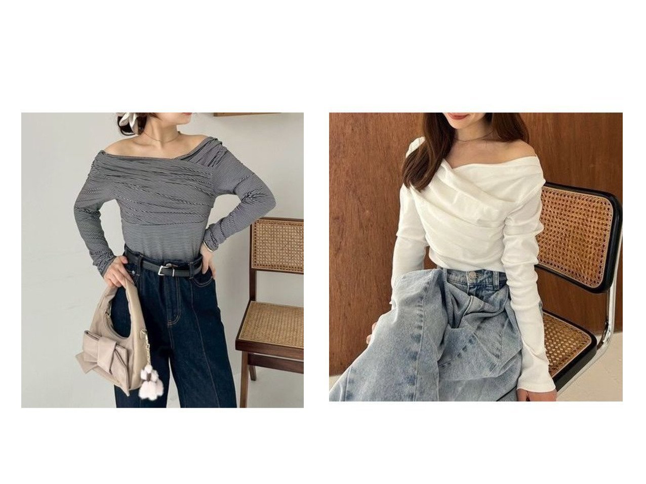 上品なギャザーと2way仕様で着こなしが広がるオフショルカットソー FRAY I.D(フレイアイディー)通販 おすすめ人気トレンドファッション通販アイテム インテリア・キッズ・メンズ・レディースファッション・服の通販 founy(ファニー) 　ファッション　Fashion　レディースファッション　Fashion for Women　トップス・カットソー　Cut & Sew Tops　カットソー・ベーシックTシャツ　Cut-and-Sewn Tops / Stretch Tees & Basics　なめらか　Smooth, Silky Texture　カットソー　Cut and Sewn Top　ギャザー　Gathered, Ruffled　コンパクト　Compact, Small Size　ジャケット　Jacket, Outerwear　ストレッチ　Stretch, Stretchy Fabric　スマート　Smart, Elegant　デコルテ　Décolleté, Neckline　ドレープ　Drape, Draping Fabric　フェミニン　Feminine, Girly　フラット　Flat, Flat Shoes　エレガント 上品　Elegant　|ID:crp329100000228066