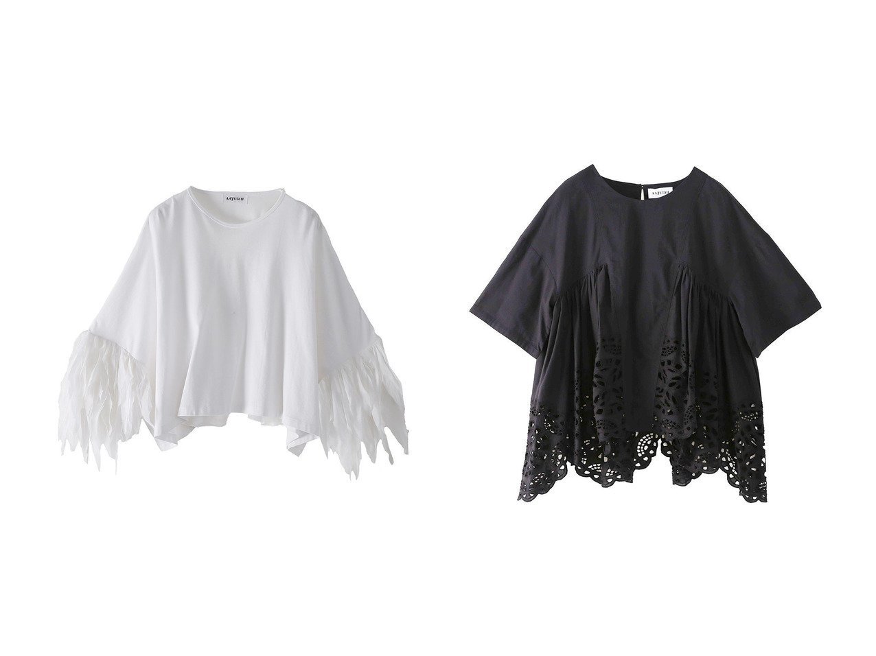 【幾何学カットワークとフェザーフリルが映える上品なデザイントップス】AAYUSHI(アユーシ)通販 おすすめ人気トレンドファッション通販アイテム インテリア・キッズ・メンズ・レディースファッション・服の通販 founy(ファニー) 　ファッション　Fashion　レディースファッション　Fashion for Women　トップス・カットソー　Cut & Sew Tops　シャツ・ブラウス・オフィスカジュアル　Elegant Blouses & Button-Ups　ロングTシャツ・Tシャツ　Longline T-Shirts & Tees　カットソー・ベーシックTシャツ　Cut-and-Sewn Tops / Stretch Tees & Basics　インド　Indian Textile　カットソー　Cut and Sewn Top　ショルダー　Shoulder, Shoulder Strap　ショート　Short, Short Length　シンプル　Simple, Minimal　スラックス　Slacks, Dress Pants　スリーブ　Sleeve, Long Sleeve / Short Sleeve　デニム　Denim, Jeans Material　ドロップ　Drop Shoulder, Dropped Style　バランス　Balance, Style Balance　フェザー　Feather, Feather Detail　フリル　Frill, Ruffle　ボックス　Boxy, Box Shape　おすすめ　Recommended / Our Picks　春　Spring　セットアップ　Set-Up, Coordinated Outfit　モダン　Modern, Contemporary　ワーク　Workwear, Utility Style　S/S・春夏　SS, Spring/Summer, Warm Season　夏　Summer　ホワイト系　White　ブラック系　Black　レッド系　Red　ブルー系　Blue　|ID:crp329100000228071