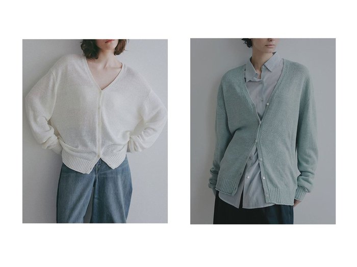 軽やかなリネンの涼感と美しいVネックで季節に寄り添うミニマルカーディガン ETRE TOKYO(エトレトウキョウ)通販 おすすめ人気トレンドファッション通販アイテム 人気、トレンドファッション・服の通販 founy(ファニー) ファッション Fashion レディースファッション Fashion for Women トップス・カットソー Cut & Sew Tops ニット Knit Tops & Sweaters カーディガン・羽織り Layered Style Cardigans Vネックトップス V-Neck Tops / V-Cut Neckline Shirts カーディガン Cardigan, Knitwear シンプル Simple, Minimal とろみ Fluid, Flowy Fabric タンク Tank Top, Sleeveless Top バランス Balance, Style Balance フロント Front, Front Design ボトム Bottoms, Lower Wear リネン Linen, Linen Fabric 夏 Summer 新作・新入荷 New Arrivals / New In |ID:crp329100000228087