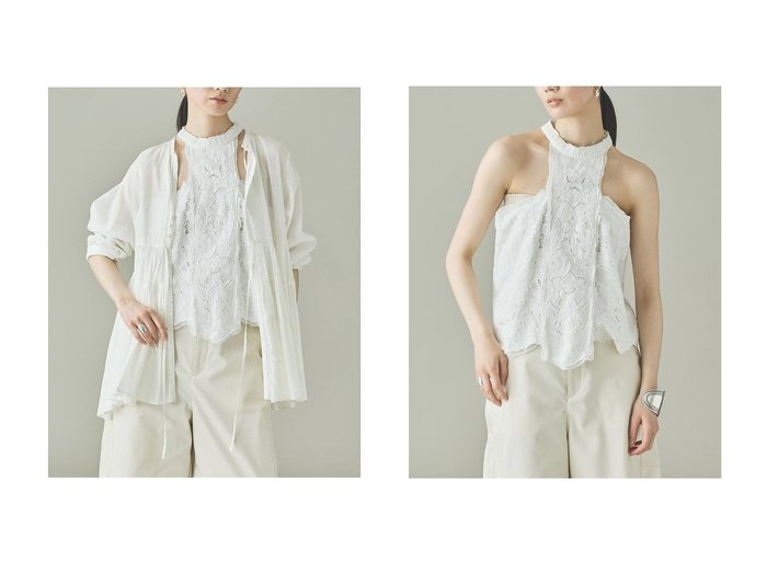 【繊細な刺しゅうと軽やかな素材感で洗練された印象を演出するブラウス】Curensology(カレンソロジー)通販 おすすめ人気トレンドファッション通販アイテム 人気、トレンドファッション・服の通販 founy(ファニー) ファッション Fashion レディースファッション Fashion for Women トップス・カットソー Cut & Sew Tops シャツ・ブラウス・オフィスカジュアル Elegant Blouses & Button-Ups キャミソール&ノースリーブ Camisoles & Sleeveless Tops インド Indian Textile オーガンジー Organza Fabric スリーブ Sleeve, Long Sleeve / Short Sleeve フォーマル Formal, Dressy ロング Long, Long-Length 再入荷 Restock / Back in Stock インナー Innerwear ジャカード／ジャガード Jacquard, Woven Pattern チューブ Tube, Tube Top ノースリーブ Sleeveless, No-Sleeve フォルム Silhouette, Form フロント Front, Front Design メッシュ Mesh, Net Fabric リボン Ribbon, Bow ワーク Workwear, Utility Style 新作・新入荷 New Arrivals / New In |ID:crp329100000228098