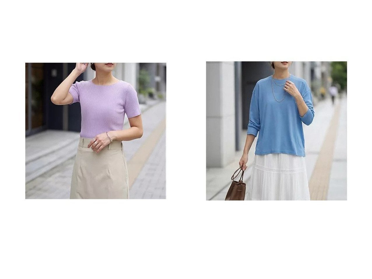 【STYLE DELI/スタイルデリ】の半袖ボートネックリブトップス&とろみ落ち感ニット編みカットトップス おすすめ人気トレンドファッション通販アイテム インテリア・キッズ・メンズ・レディースファッション・服の通販 founy(ファニー) 　ファッション　Fashion　レディースファッション　Fashion for Women　トップス・カットソー　Cut & Sew Tops　ニット　Knit Tops & Sweaters　ストレート　Straight, Straight Cut　スリット　Slit, Slit Detail　ポケット　Pocket, Pocket Detail　冬　Winter / This Winter　半袖　Short Sleeve, Half Sleeve　インナー　Innerwear　カットソー　Cut and Sewn Top　シアー　Sheer, See-Through　シンプル　Simple, Minimal　とろみ　Fluid, Flowy Fabric　定番　Standard, Basic Item　長袖　Long Sleeve, Full Sleeve　フォルム　Silhouette, Form　夏　Summer　旅行　Travel　ブラック系　Black　ホワイト系　White　オレンジ系　Orange　ブルー系　Blue　|ID:crp329100000228150