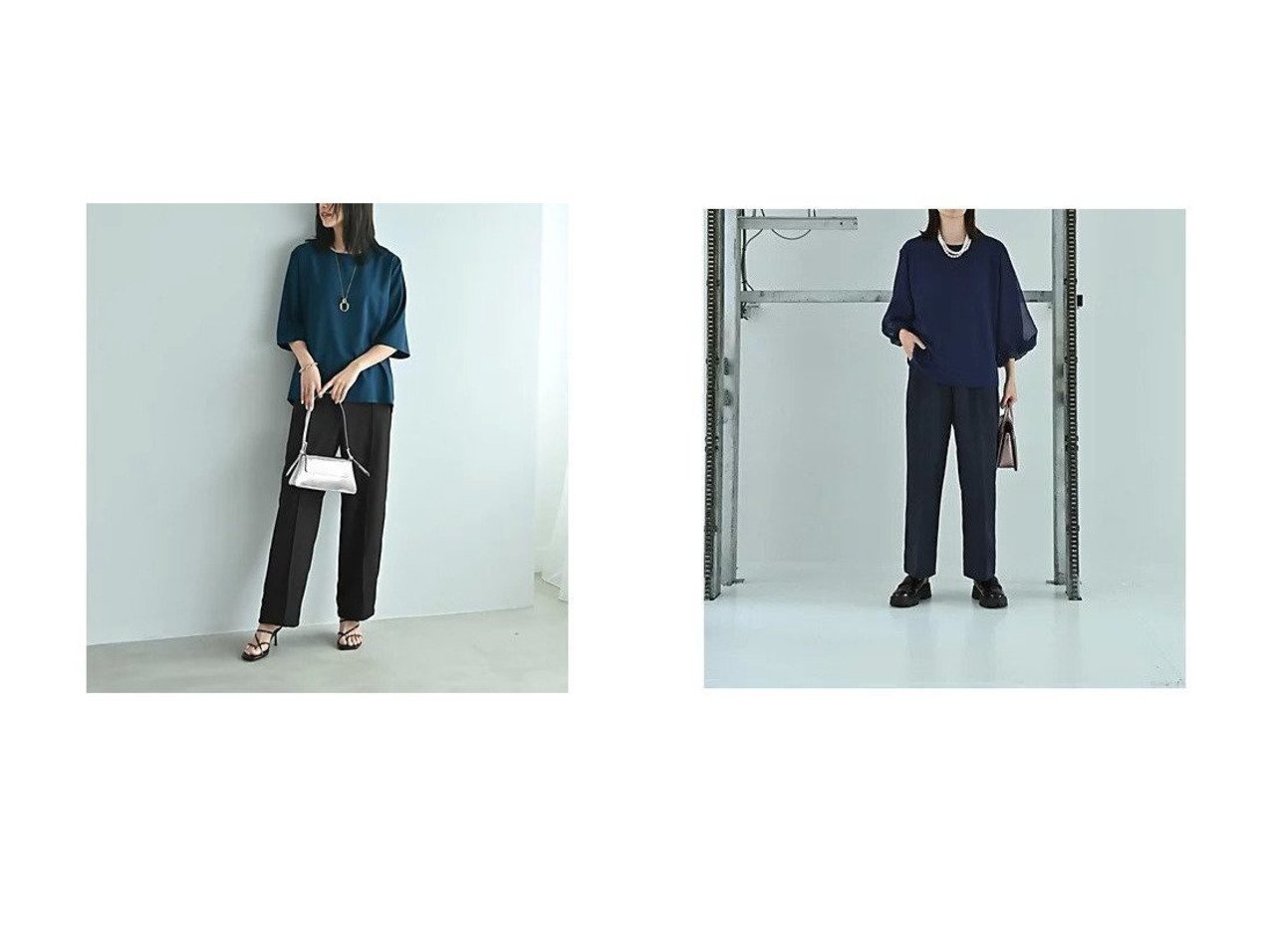 【上品さと抜け感を備えたセットアップトップスとチュール袖トップスで魅せる大人の洗練スタイル】STYLE DELI(スタイルデリ)通販 おすすめ人気トレンドファッション通販アイテム インテリア・キッズ・メンズ・レディースファッション・服の通販 founy(ファニー) 　ファッション　Fashion　レディースファッション　Fashion for Women　トップス・カットソー　Cut & Sew Tops　セットアップ　Matching Sets　レディーストップス・ブラウス　Tops & Blouses / Assorted Women's Tops　コラボ　Collaboration, Collab　シンプル　Simple, Minimal　スタイリッシュ　Stylish, Fashionable　スリット　Slit, Slit Detail　スリーブ　Sleeve, Long Sleeve / Short Sleeve　スーツ　Suit, Formalwear　セットアップ　Set-Up, Coordinated Outfit　定番　Standard, Basic Item　なめらか　Smooth, Silky Texture　ボトム　Bottoms, Lower Wear　メンズ　Men's, Menswear　ラウンド　Round, Round Neck　ワイド　Wide, Wide Fit　冬　Winter / This Winter　おすすめ　Recommended / Our Picks　夏　Summer　旅行　Travel　エレガント 上品　Elegant　セレモニー　Ceremony　インナー　Innerwear　カットソー　Cut and Sewn Top　チュール　Tulip, Tulip Motif　バランス　Balance, Style Balance　バルーン　Balloon, Balloon Silhouette　ベーシック　Basic, Essential　リラックス　Relax, Relaxed Fit　ブルー系　Blue　ブラック系　Black　|ID:crp329100000228152