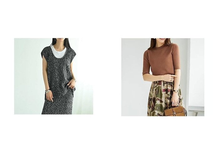 【軽やかな着心地のソフトタッチニットとツイード風プルオーバーでつくる洗練レイヤードスタイル】STYLE DELI(スタイルデリ)通販 おすすめ人気トレンドファッション通販アイテム 人気、トレンドファッション・服の通販 founy(ファニー) ファッション Fashion レディースファッション Fashion for Women トップス・カットソー Cut & Sew Tops カジュアルプルオーバー・ニットトップス Pullovers & Knit Tops / Casual Pullovers カットソー Cut and Sewn Top シンプル Simple, Minimal セットアップ Set-Up, Coordinated Outfit ツイード Twill, Twill Weave バランス Balance, Style Balance ミックス Mix, Mixed Style インナー Innerwear エアリー Airy Texture コンパクト Compact, Small Size 今季 This Season, Current Season サロペット Overalls, Salopette ジャケット Jacket, Outerwear 定番 Standard, Basic Item 長袖 Long Sleeve, Full Sleeve ハイネック High Neck, Mock Neck フィット Fit, Slim Fit ポケット Pocket, Pocket Detail A/W・秋冬 Autumn/Winter |ID:crp329100000228153