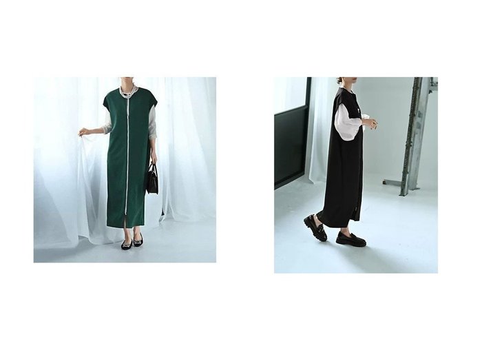 【2WAYで着こなすジップジレワンピースが叶える洗練された大人のスタイリッシュスタイル】STYLE DELI(スタイルデリ)通販 おすすめ人気トレンドファッション通販アイテム 人気、トレンドファッション・服の通販 founy(ファニー) 　ファッション　Fashion　レディースファッション　Fashion for Women　アウター　Coat / Outerwear Collection　インナー　Innerwear　カットソー　Cut and Sewn Top　コラボ　Collaboration, Collab　シンプル　Simple, Minimal　スタイリッシュ　Stylish, Fashionable　スリット　Slit, Slit Detail　チュール　Tulip, Tulip Motif　定番　Standard, Basic Item　バランス　Balance, Style Balance　バルーン　Balloon, Balloon Silhouette　ベーシック　Basic, Essential　リラックス　Relax, Relaxed Fit　冬　Winter / This Winter　おすすめ　Recommended / Our Picks　旅行　Travel　エレガント 上品　Elegant　|ID:crp329100000228156