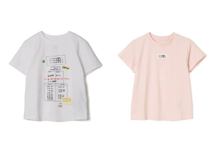【個性を引き立てるグラフィックとディテールが魅力の半袖Tシャツ】MM6 Maison Martin Margiela(エムエム6 メゾン マルタン マルジェラ) おすすめ人気トレンドファッション通販アイテム 人気、トレンドファッション・服の通販 founy(ファニー) ファッション Fashion レディースファッション Fashion for Women トップス・カットソー Cut & Sew Tops シャツ・ブラウス・オフィスカジュアル Elegant Blouses & Button-Ups ロングTシャツ・Tシャツ Longline T-Shirts & Tees グラフィック Graphic, Graphic Design 洗える Machine Washable |ID:crp329100000228158