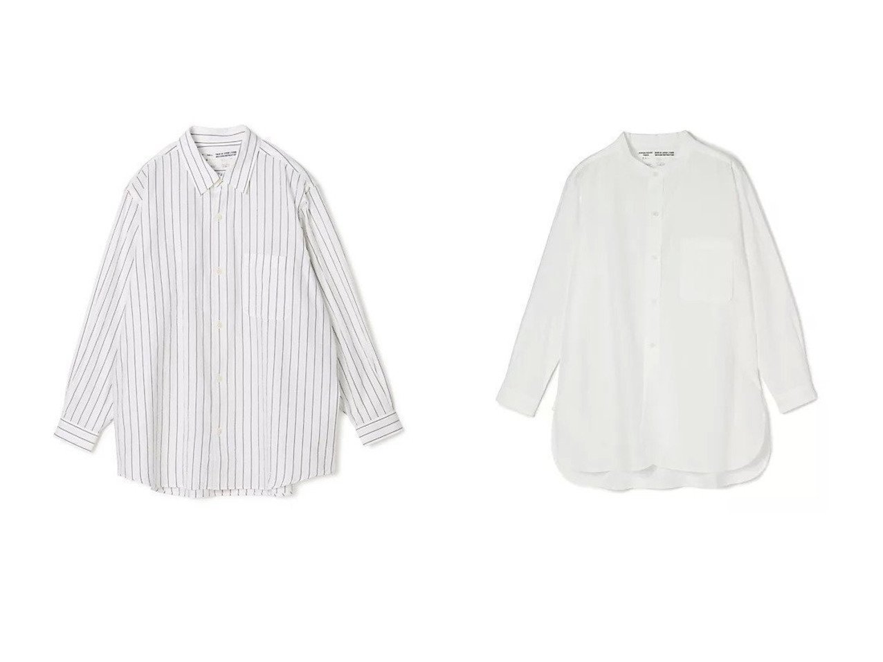 【軽やかな着心地と端正な佇まいを兼ね備えたシャツコレクション】YAECA(ヤエカ) おすすめ人気トレンドファッション通販アイテム インテリア・キッズ・メンズ・レディースファッション・服の通販 founy(ファニー) 　ファッション　Fashion　レディースファッション　Fashion for Women　トップス・カットソー　Cut & Sew Tops　シャツ・ブラウス・オフィスカジュアル　Elegant Blouses & Button-Ups　ストライプ　Stripe, Striped Pattern　ビッグ　Big, Oversized　ワイド　Wide, Wide Fit　定番　Standard, Basic Item　洗える　Machine Washable　ホワイト系　White　|ID:crp329100000228159