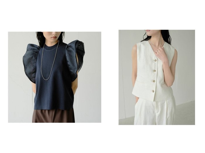 40代50代からの婦人服　異素材の軽やかさと上質リネンで魅せる涼やかで華やかな大人の洗練スタイル ドゥクラッセ(DoCLASSE) おすすめ人気トレンドファッション通販アイテム 人気、トレンドファッション・服の通販 founy(ファニー) ファッション Fashion レディースファッション Fashion for Women トップス・カットソー Cut & Sew Tops ニット Knit Tops & Sweaters アウター Coat / Outerwear Collection レディースジャケット・軽アウター Jackets 新作・新入荷 New Arrivals / New In シアー Sheer, See-Through フリル Frill, Ruffle リネン Linen, Linen Fabric |ID:crp329100000228163