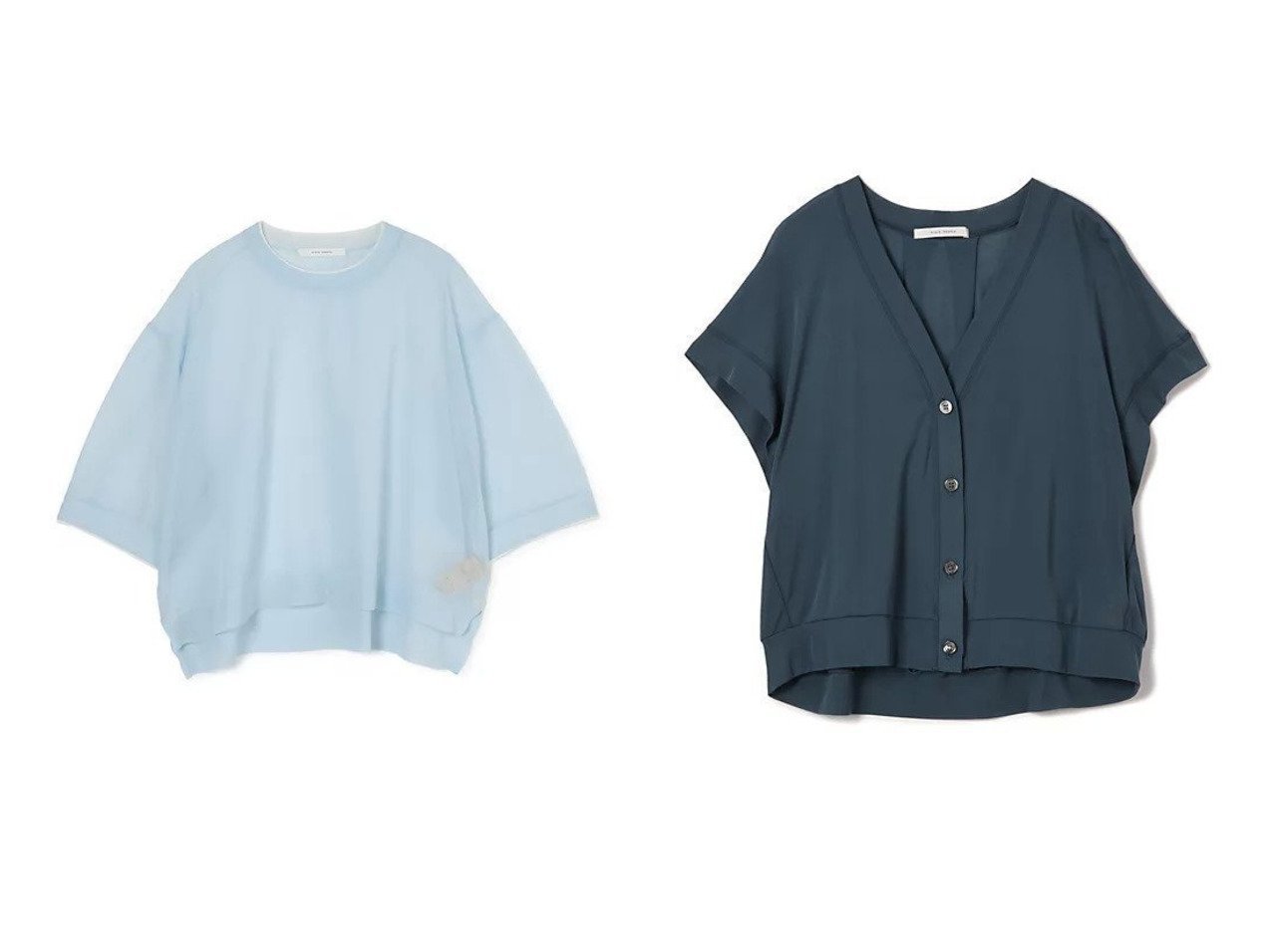 上質素材の軽やかさと洗練シルエットで魅せる涼やかな大人のコンパクトトップス プレインピープル(PLAIN PEOPLE) おすすめ人気トレンドファッション通販アイテム インテリア・キッズ・メンズ・レディースファッション・服の通販 founy(ファニー) 　ファッション　Fashion　レディースファッション　Fashion for Women　トップス・カットソー　Cut & Sew Tops　カジュアルプルオーバー・ニットトップス　Pullovers & Knit Tops / Casual Pullovers　カーディガン・羽織り　Layered Style Cardigans　インナー　Innerwear　ノースリーブ　Sleeveless, No-Sleeve　洗える　Machine Washable　おすすめ　Recommended / Our Picks　カーディガン　Cardigan, Knitwear　コンパクト　Compact, Small Size　半袖　Short Sleeve, Half Sleeve　羽織　Haori, Light Jacket　ブラウン系　Brown　ホワイト系　White　ブルー系　Blue　|ID:crp329100000228175