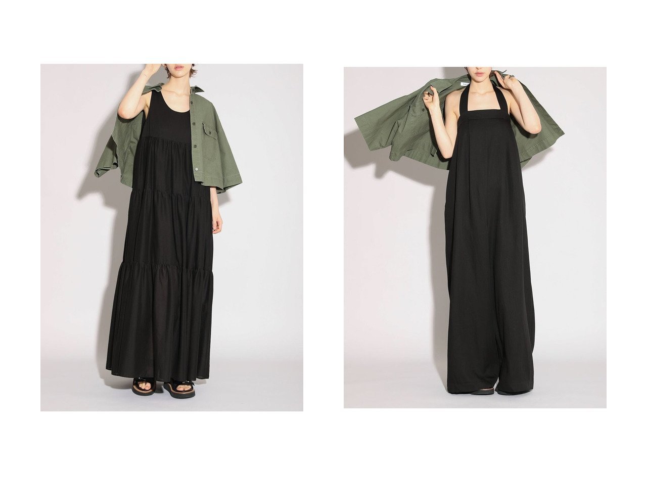 【上品なサマーブラックドレスと洗練されたホルターネックオールインワン】SACRA(サクラ) KEY ITEMS | 大人のトレンド・ルック インテリア・キッズ・メンズ・レディースファッション・服の通販 founy(ファニー) 　ファッション　Fashion　レディースファッション　Fashion for Women　ワンピース　Dresses　チュニック　Tunic Tops & Dresses　パンツ　Pants & Trousers　オケージョン　Occasion Wear　サマー　Summer, Summer Style　チュニック　Tunic, Long Top　ロング　Long, Long-Length　夏　Summer　新作・新入荷　New Arrivals / New In　ブラック系　Black　|ID:crp329100000228186