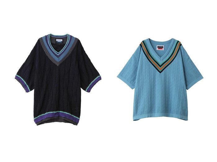 表情豊かな編み地と配色ラインが春夏に映えるチルデンニット MAISON SPECIAL(メゾンスペシャル) KEY ITEMS | 大人のトレンド・ルック 大人の最旬トレンドファッション＆コーディネート founy(ファウニー) 　ファッション　Fashion　レディースファッション　Fashion for Women　トップス・カットソー　Cut & Sew Tops　ニット　Knit Tops & Sweaters　カジュアルプルオーバー・ニットトップス　Pullovers & Knit Tops / Casual Pullovers　Vネックトップス　V-Neck Tops / V-Cut Neckline Shirts　ユニセックス　Unisex, Genderless　夏　Summer　新作・新入荷　New Arrivals / New In　春　Spring　S/S・春夏　SS, Spring/Summer, Warm Season　|ID:crp329100000228194