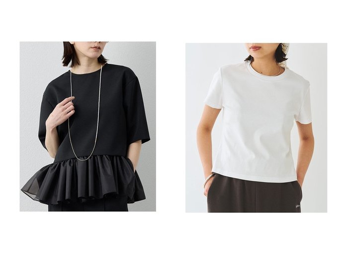 洗練されたシルエットと素材美が際立つコンパクトTシャツとキャミセットトップス Whim Gazette(ウィムガゼット) KEY ITEMS | 大人のトレンド・ルック 大人の最旬トレンドファッション＆コーディネート founy(ファウニー) ファッション Fashion レディースファッション Fashion for Women トップス・カットソー Cut & Sew Tops キャミソール&ノースリーブ Camisoles & Sleeveless Tops シャツ・ブラウス・オフィスカジュアル Elegant Blouses & Button-Ups ロングTシャツ・Tシャツ Longline T-Shirts & Tees カットソー・ベーシックTシャツ Cut-and-Sewn Tops / Stretch Tees & Basics オーガンジー Organza Fabric キャミ Camisole, Cami Top キャミソール Camisole, Spaghetti Strap Top シンプル Simple, Minimal ストレッチ Stretch, Stretchy Fabric ツイル Twist, Twisted Detail ノースリーブ Sleeveless, No-Sleeve フリル Frill, Ruffle ラグジュアリー Luxury, Elegant エレガント 上品 Elegant 半袖 Short Sleeve, Half Sleeve 新作・新入荷 New Arrivals / New In |ID:crp329100000228196
