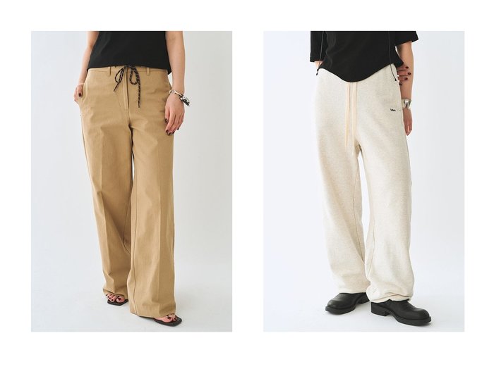 洗練されたシルエットと快適な素材感が魅力のスウェットパンツとドロストチノパンツ Whim Gazette(ウィムガゼット) KEY ITEMS | 大人のトレンド・ルック 大人の最旬トレンドファッション＆コーディネート founy(ファウニー) 　ファッション　Fashion　レディースファッション　Fashion for Women　パンツ　Pants & Trousers　センター　Center, Center Line　ドローコード　Drawcord, Drawstring Cord　定番　Standard, Basic Item　新作・新入荷　New Arrivals / New In　|ID:crp329100000228199