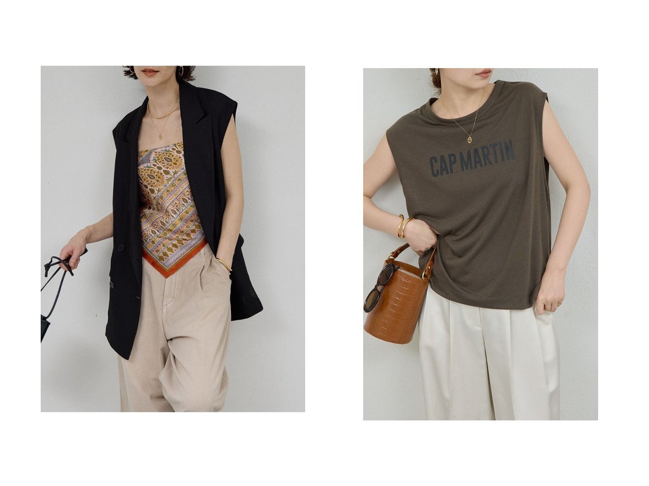 清涼感のあるメッシュダブルジレと着まわし力抜群なフレンチシアーロゴTee GALLARDAGALANTE(ガリャルダガランテ) KEY ITEMS | 大人のトレンド・ルック インテリア・キッズ・メンズ・レディースファッション・服の通販 founy(ファニー) 　ファッション　Fashion　レディースファッション　Fashion for Women　アウター　Coat / Outerwear Collection　レディースジャケット・軽アウター　Jackets　トップス・カットソー　Cut & Sew Tops　シャツ・ブラウス・オフィスカジュアル　Elegant Blouses & Button-Ups　ロングTシャツ・Tシャツ　Longline T-Shirts & Tees　カットソー・ベーシックTシャツ　Cut-and-Sewn Tops / Stretch Tees & Basics　シアー　Sheer, See-Through　ジャケット　Jacket, Outerwear　ベスト　Vest, Waistcoat　メッシュ　Mesh, Net Fabric　レース　Lace, Lace Fabric　新作・新入荷　New Arrivals / New In　ショート　Short, Short Length　スリーブ　Sleeve, Long Sleeve / Short Sleeve　ノースリーブ　Sleeveless, No-Sleeve　バランス　Balance, Style Balance　ブラック系　Black　ベージュ系　Beige　ホワイト系　White　グレー系　Gray　|ID:crp329100000228220