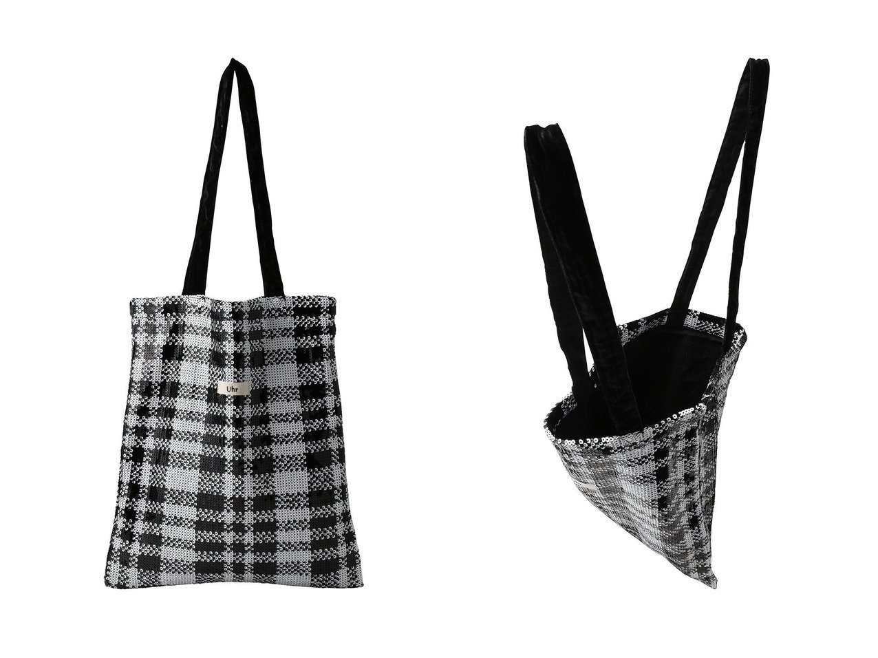 日常に輝きと洗練を添える【ELLE SHOP限定】Mono Sequin Check トートバッグ Uhr(ウーア)|ID:crp329100000228259