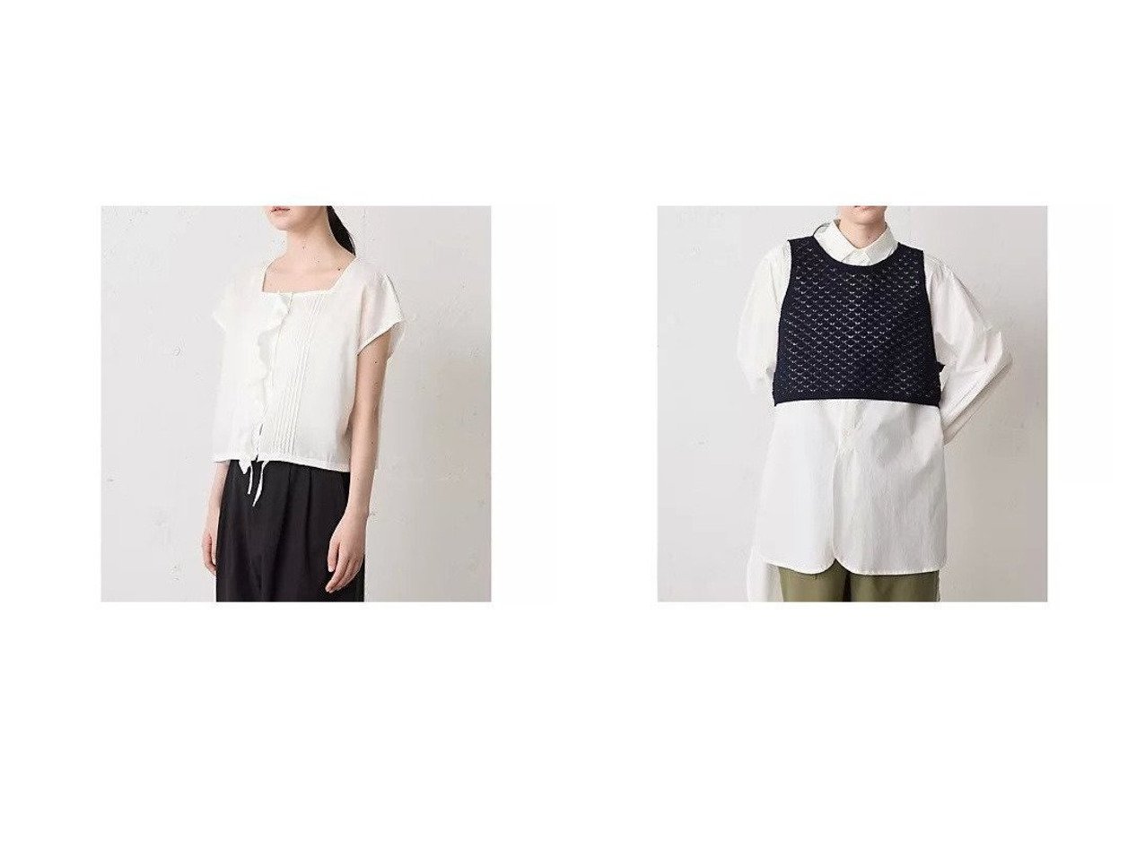 繊細なレースとニットが描く奥行き。レイヤードを軽やかに楽しむ、大人のための洗練ベスト MidiUmi(ミディウミ)|ID:crp329100000228373