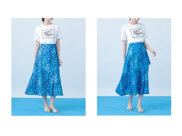 深海の静寂と光の揺らぎを纏う、アートのように美しいリネンラップスカート ANAYI(アナイ) KEY ITEMS | 大人のトレンド・ルック 大人の最旬トレンドファッション＆コーディネート founy(ファウニー) ファッション Fashion レディースファッション Fashion for Women スカート Skirts ロングスカート Long Skirts / Maxi & Midi Skirts エレガント 上品 Elegant グログラン Grosgrain, Grosgrain Ribbon コレクション Collection, Seasonal Line サマー Summer, Summer Style シルバー Silver, Metallic Silver プリント Print, Printed Pattern ボトム Bottoms, Lower Wear モチーフ Motif, Design Theme ラップ Wrap, Wrap Design リネン Linen, Linen Fabric ロング Long, Long-Length おすすめ Recommended / Our Picks 夏 Summer 新作・新入荷 New Arrivals / New In |ID:crp329100000228454