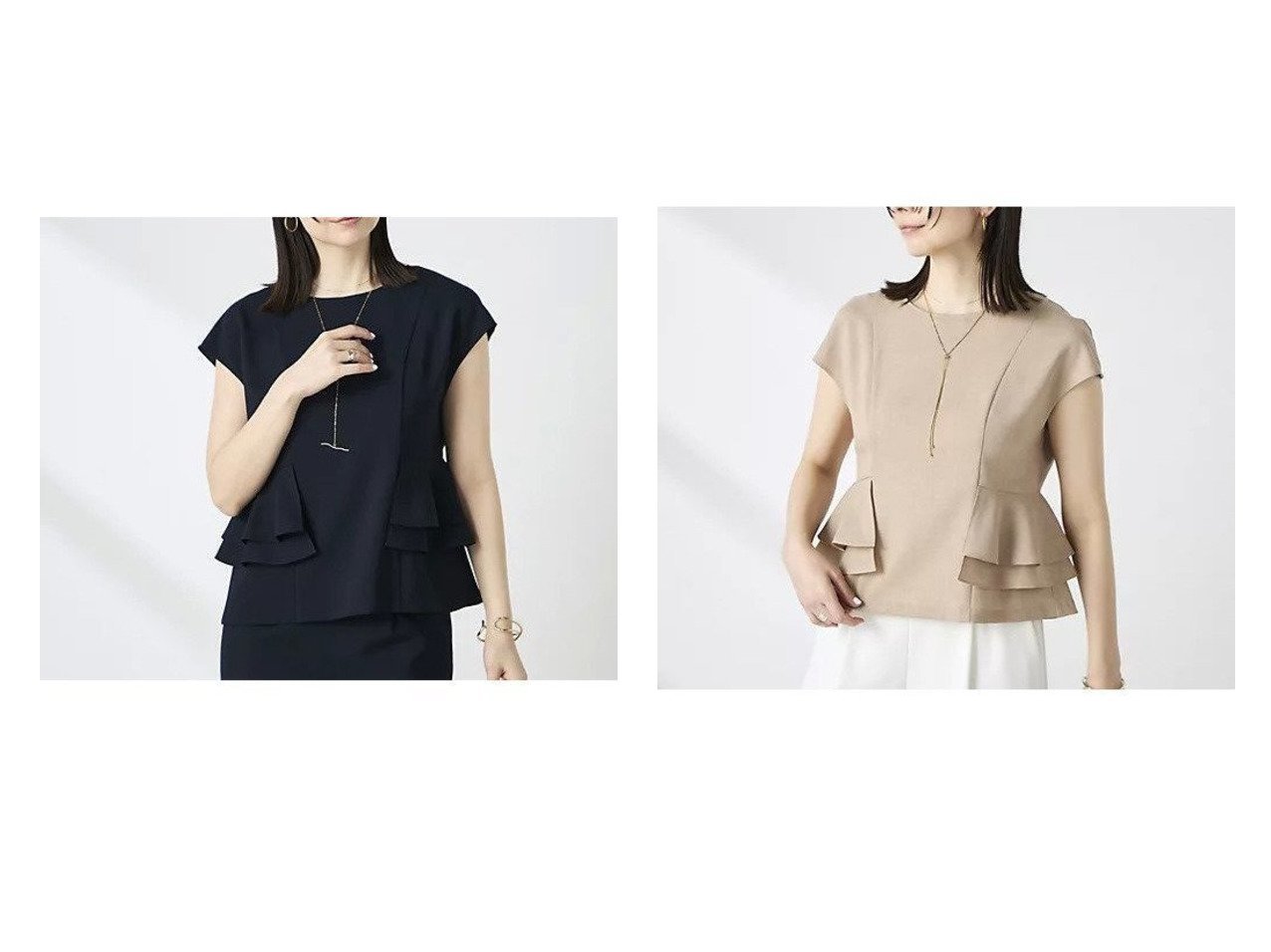 機能美と優雅なフォルムを両立した麻調ペプラムブラウス NOLLEY'S(ノーリズ)|ID:crp329100000228482