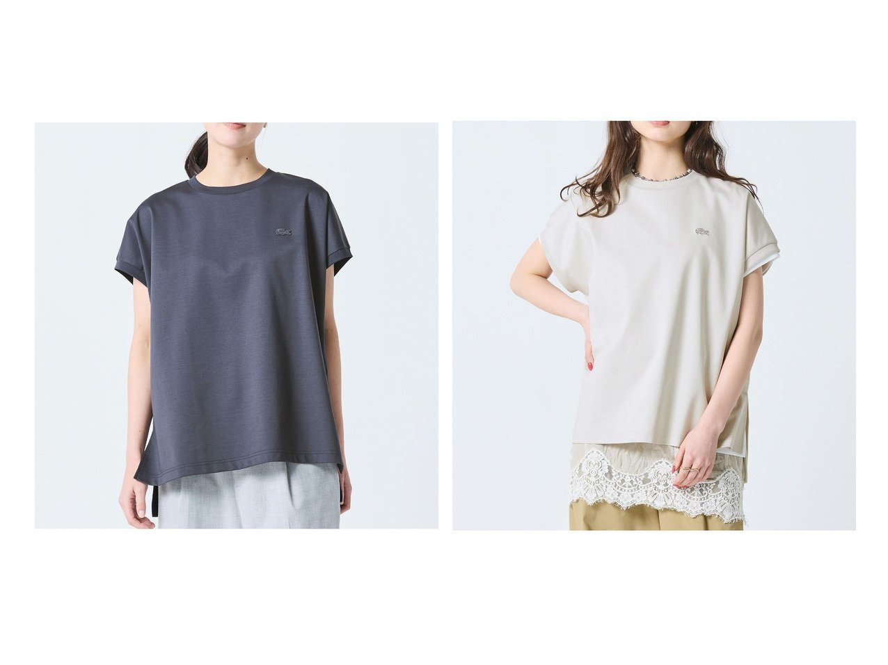 都会的な光沢と端正なシルエット。二の腕を美しく見せるLACOSTEのオンライン限定フレンチスリーブTシャツ LACOSTE(ラコステ)|ID:crp329100000228499
