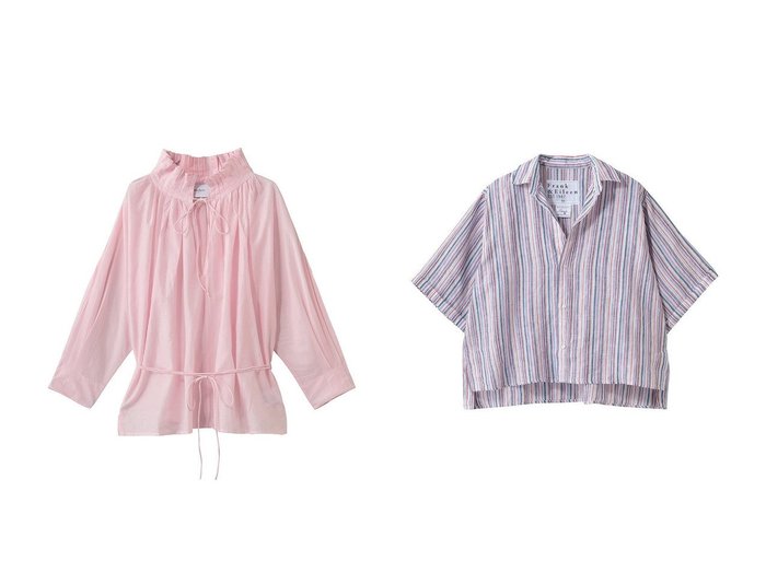 鮮やかなストライプと繊細なプリーツ。夏の光に映える、大人の上質な遊び心と気品 Frank&Eileen(フランク&アイリーン) / MERLETTE(マーレット) KEY ITEMS | 大人のトレンド・ルック 大人の最旬トレンドファッション＆コーディネート founy(ファウニー) ファッション Fashion レディースファッション Fashion for Women トップス・カットソー Cut & Sew Tops シャツ・ブラウス・オフィスカジュアル Elegant Blouses & Button-Ups ショート Short, Short Length ストライプ Stripe, Striped Pattern スリーブ Sleeve, Long Sleeve / Short Sleeve デニム Denim, Jeans Material ボトム Bottoms, Lower Wear リネン Linen, Linen Fabric ワイド Wide, Wide Fit 夏 Summer 新作・新入荷 New Arrivals / New In |ID:crp329100000228518