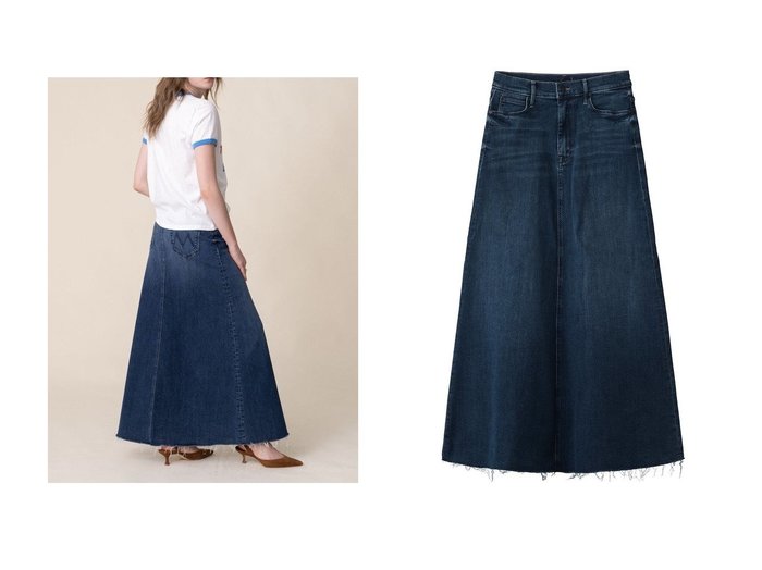 ドラマチックな裾の広がりとカットオフが日常に洗練された躍動感をもたらす、「MOTHER」の日本別注デニムマキシスカート マザー KEY ITEMS | 大人のトレンド・ルック 大人の最旬トレンドファッション＆コーディネート founy(ファウニー) ファッション Fashion レディースファッション Fashion for Women スカート Skirts ロングスカート Long Skirts / Maxi & Midi Skirts カットオフ Cut-Off Design クロップド Cropped, Short Length コンパクト Compact, Small Size デニム Denim, Jeans Material マキシ Maxi, Full Length ロング Long, Long-Length 今季 This Season, Current Season 別注 Limited Edition, Custom Order 定番 Standard, Basic Item 新作・新入荷 New Arrivals / New In |ID:crp329100000228585